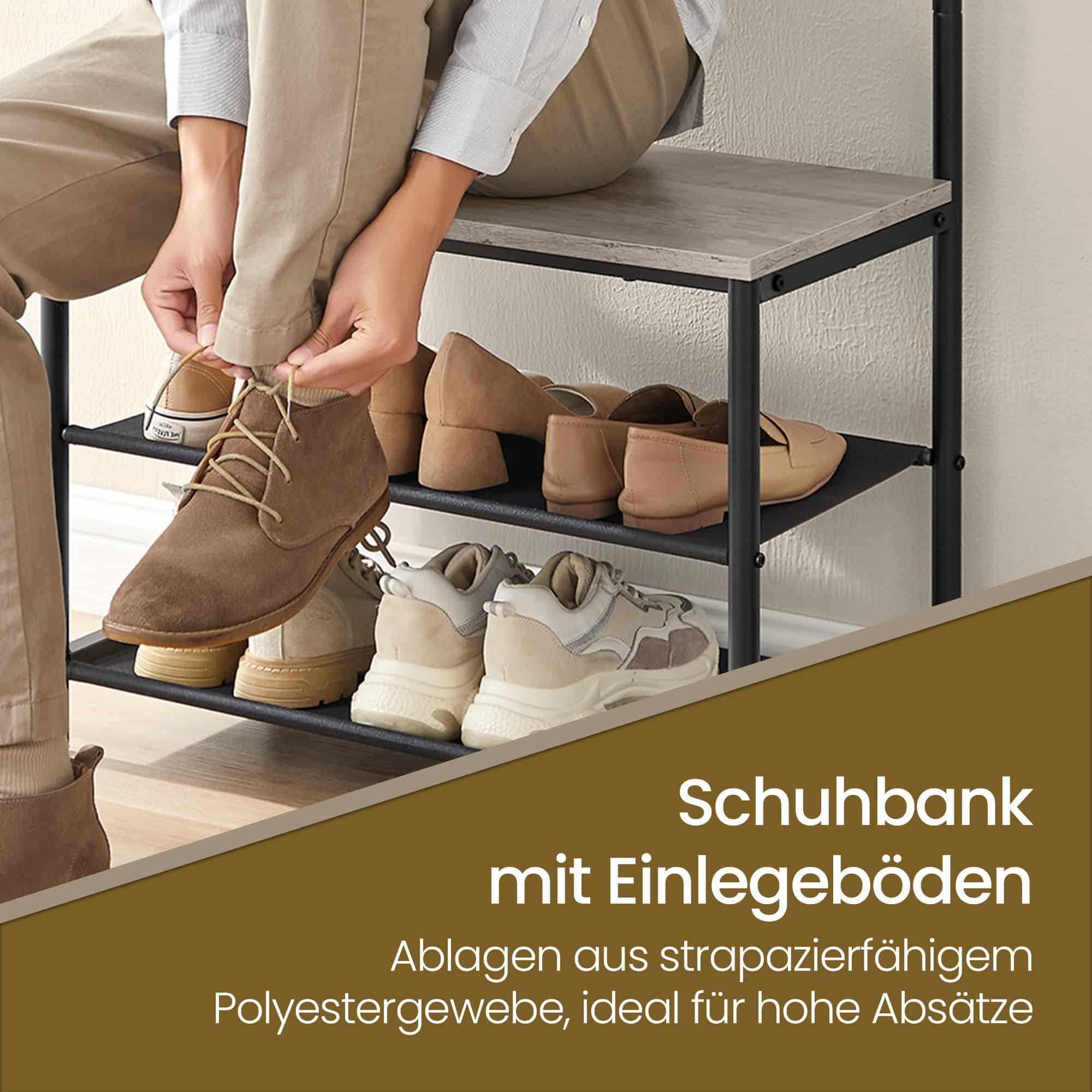 Garderobenständer, Garderobe mit Schuhbank, Kleiderständer