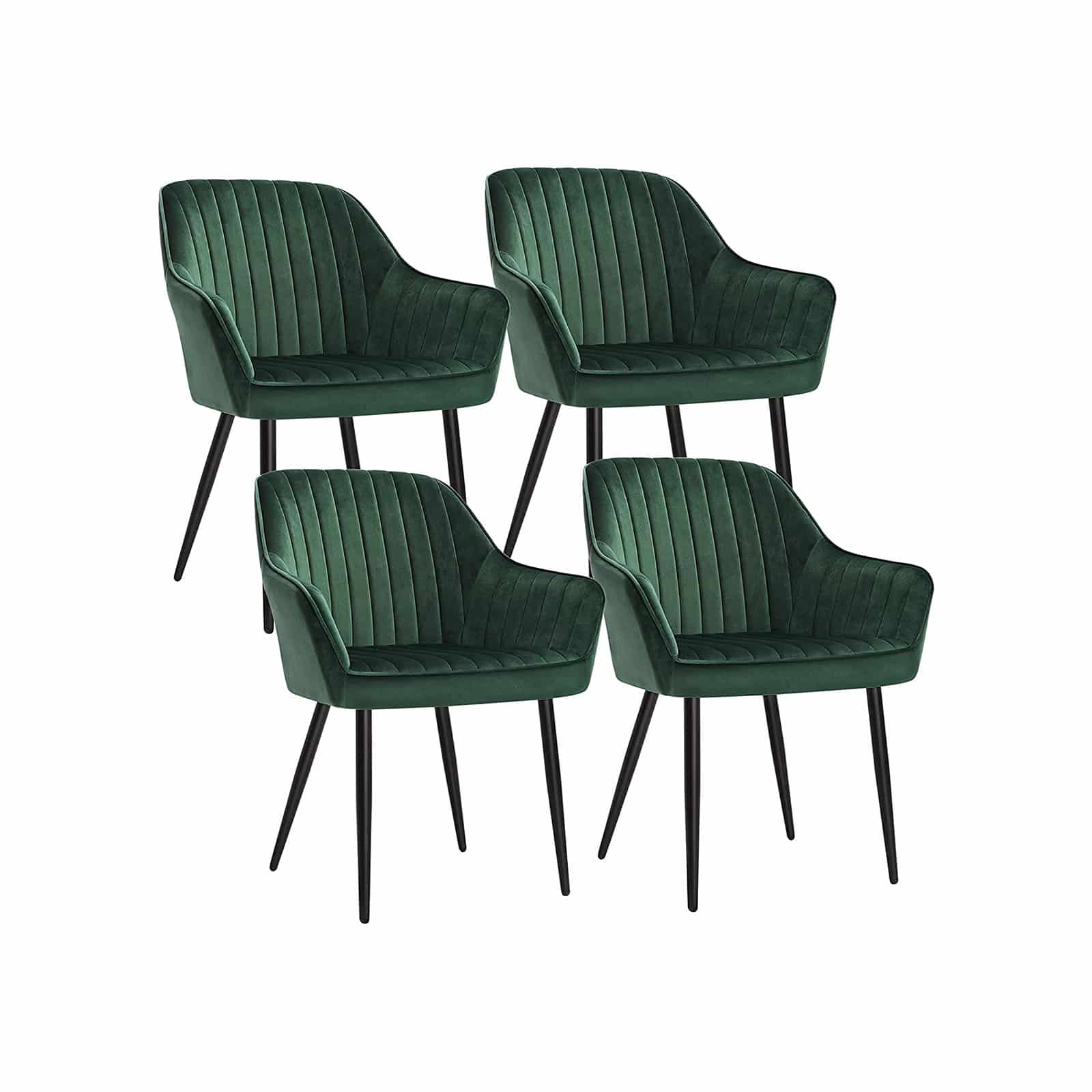 Polsterstühle 4er Set mit Armlehnen Grün