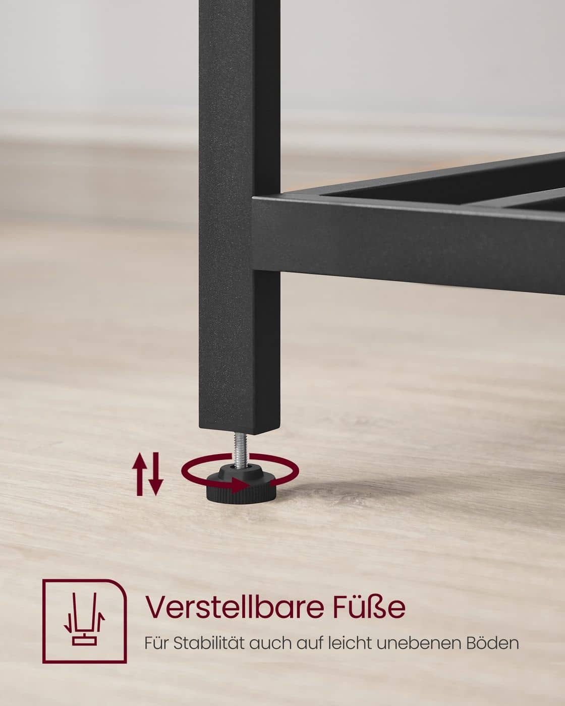 Küchenregal 3-stufig mit großer Arbeitsplatte und Stahlrahmen