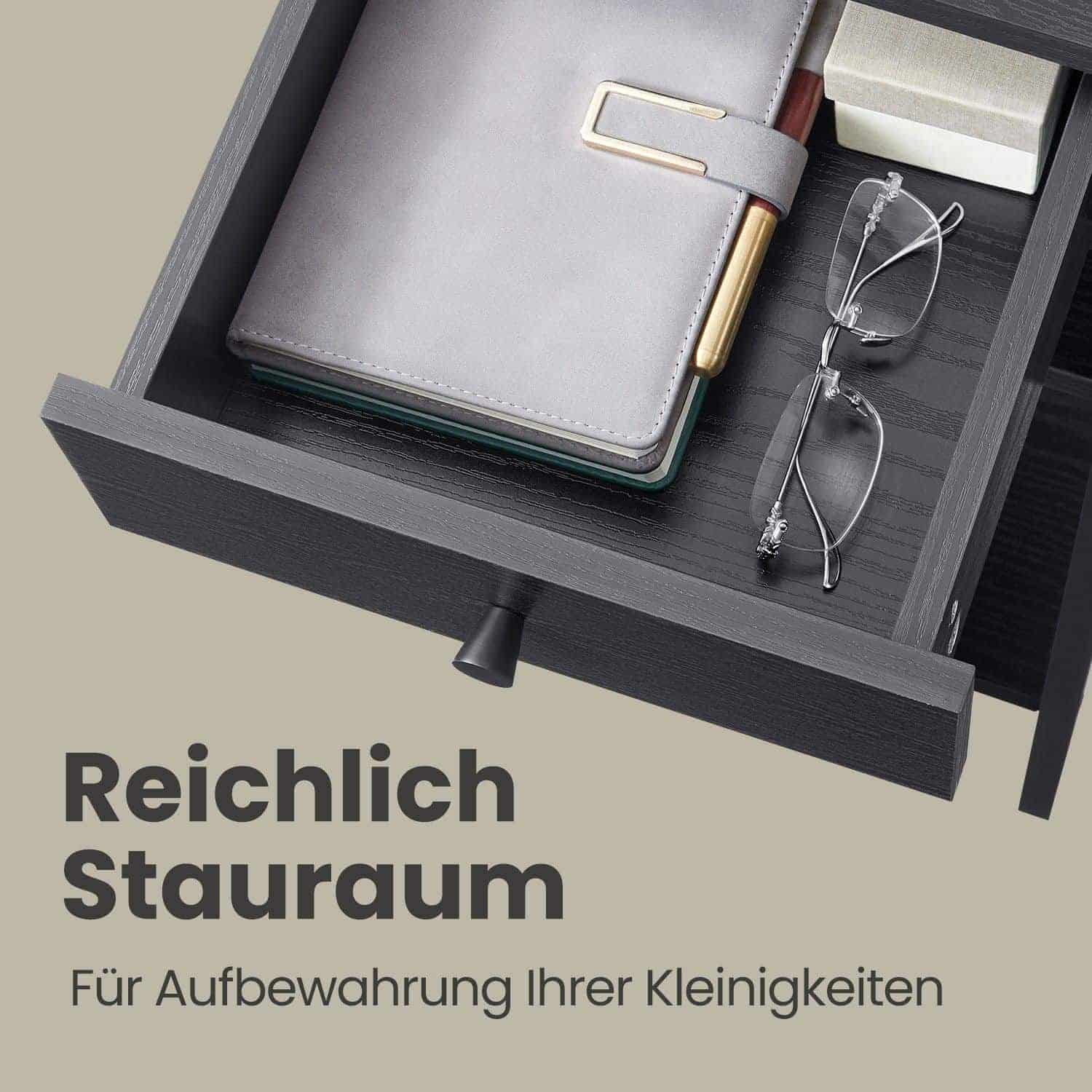 Nachttisch, Beistelltisch, Schublade und offene Fächer Nachttisch, Beistelltisch, Schublade und offene Fächer