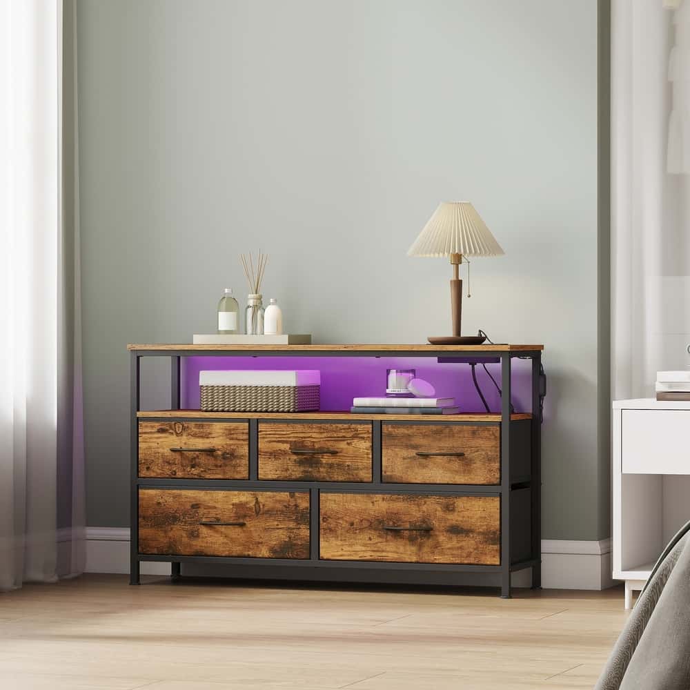 Kommode mit LED-Beleuchtung, Sideboard, Schubladenschrank für Wohnzimmer Kommode mit LED-Beleuchtung, Sideboard, Schubladenschrank für Wohnzimmer