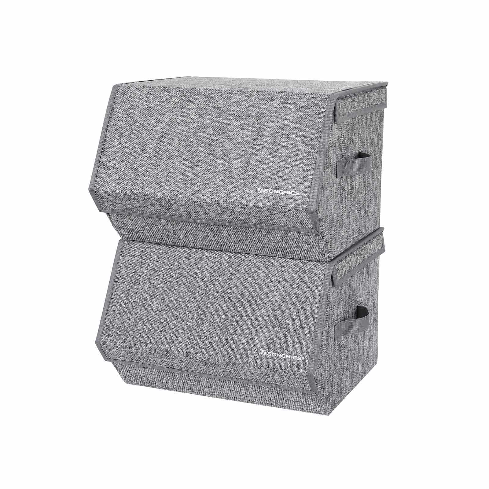2 Aufbewahrungsboxen mit Klappdeckel-RLB02GY