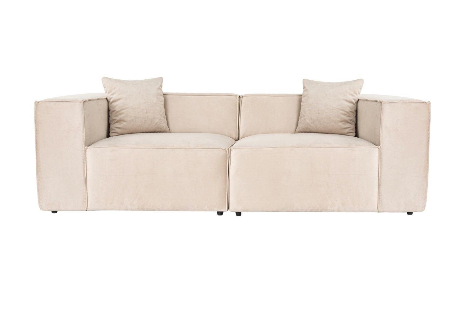 Sofa Lora 2-Sitzer Creme – Mikrofaser Velour Sofa Lora 2-Sitzer Creme – Mikrofaser Velour