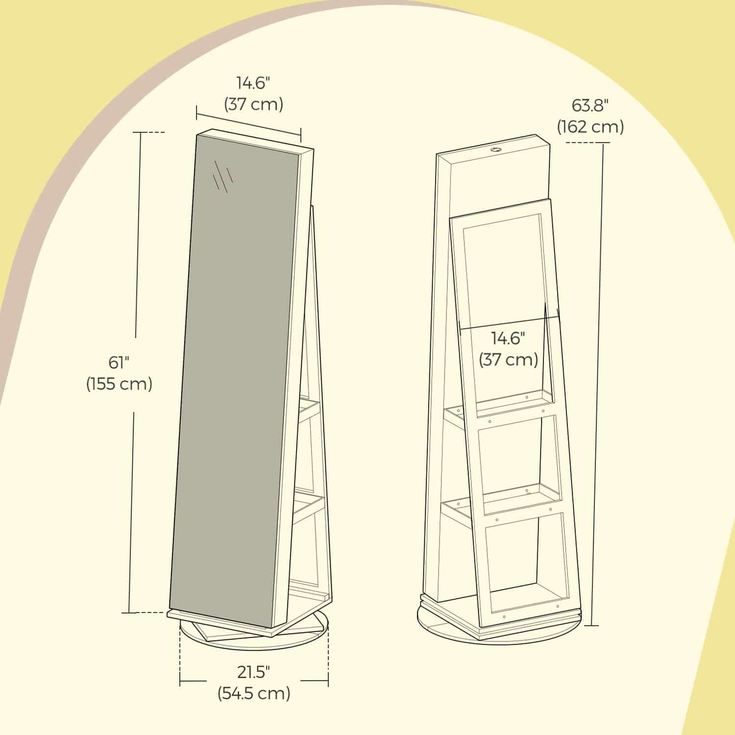 Schmuckschrank, Spiegelschrank, mit rahmenlosem Ganzkörperspiegel Schmuckschrank, Spiegelschrank, mit rahmenlosem Ganzkörperspiegel