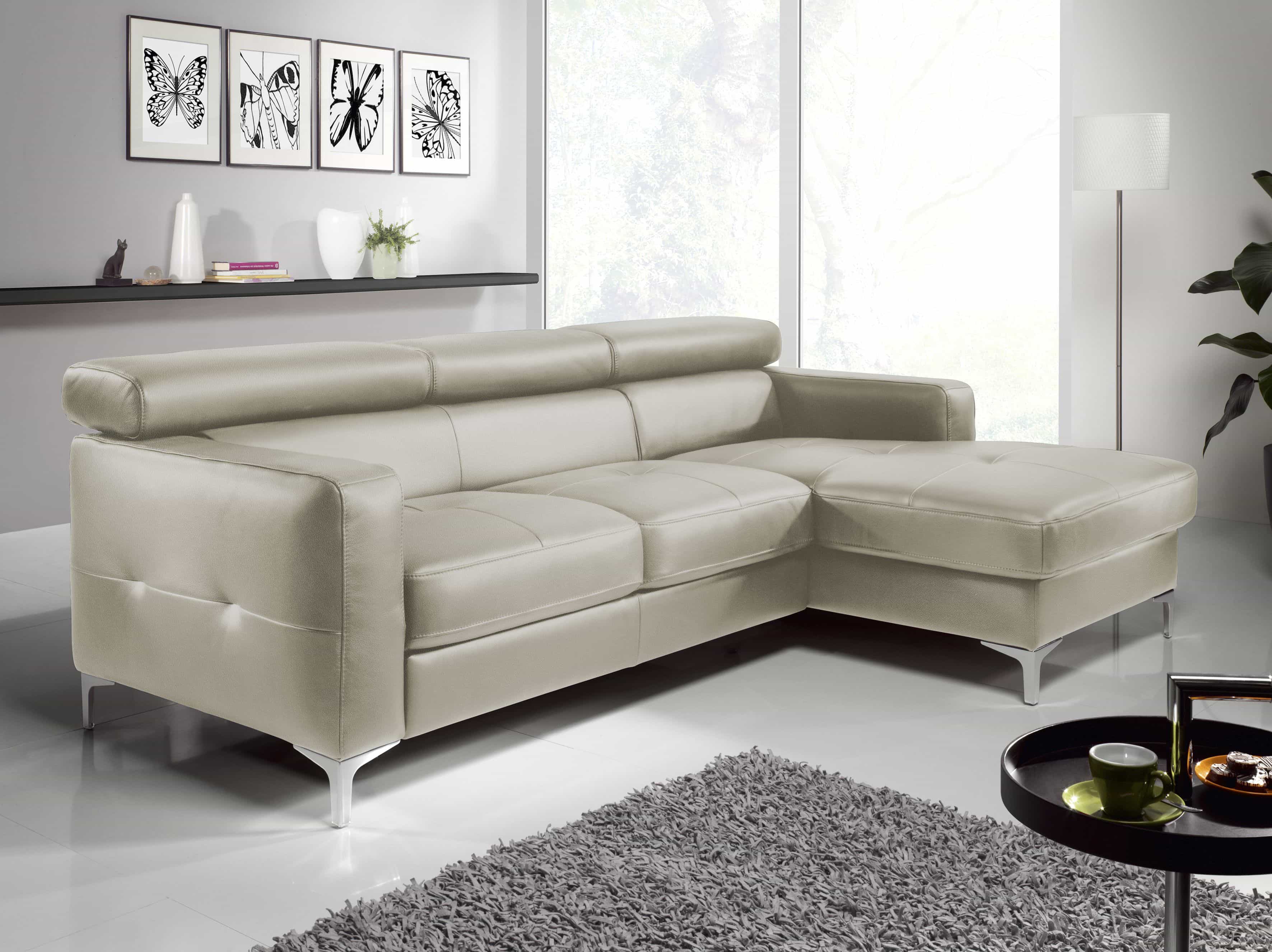 Echtleder Ecksofa Sammy mit Recamiere & Schlaffunktion – Cotta Echtleder Ecksofa Sammy mit Recamiere & Schlaffunktion – Cotta