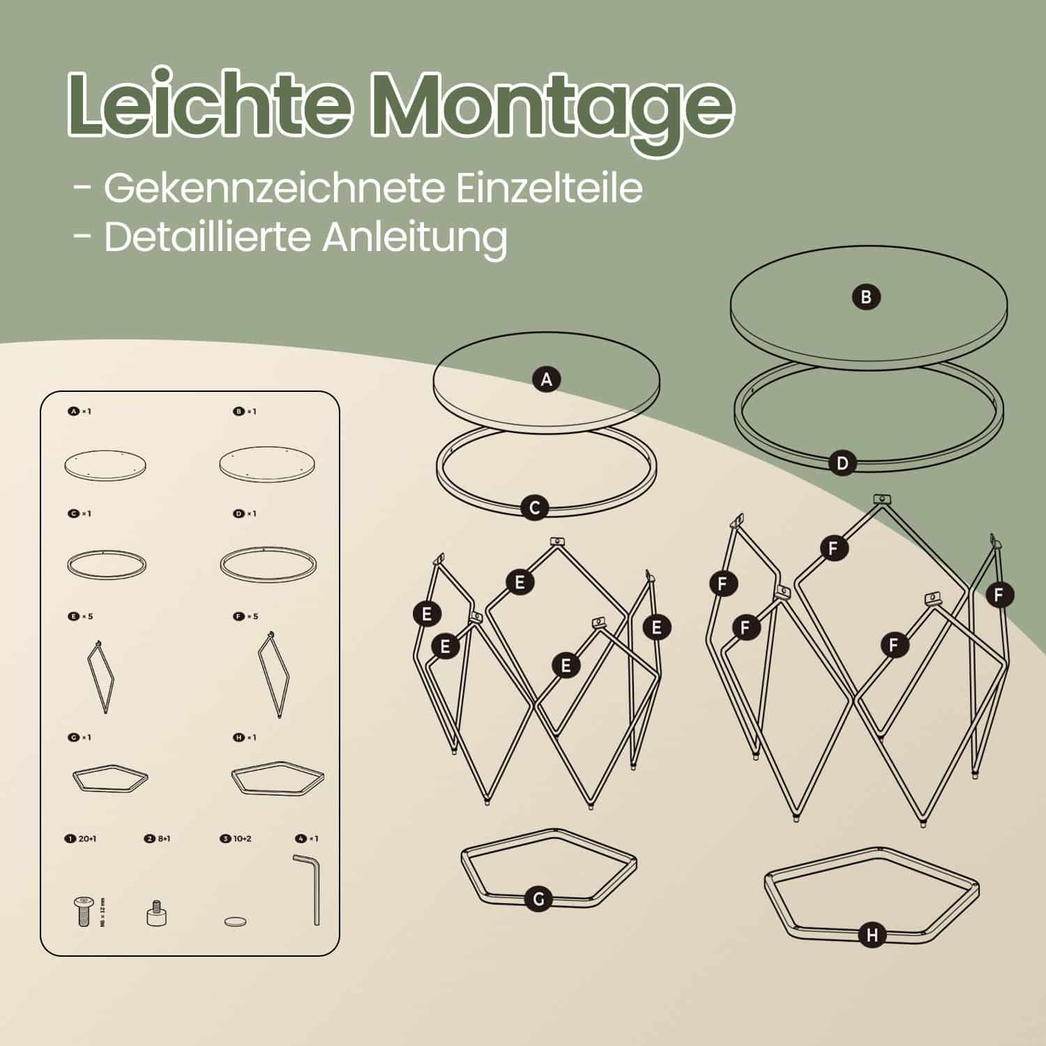 Couchtisch rund, 2er Set, Wohnzimmertisch Couchtisch rund, 2er Set, Wohnzimmertisch