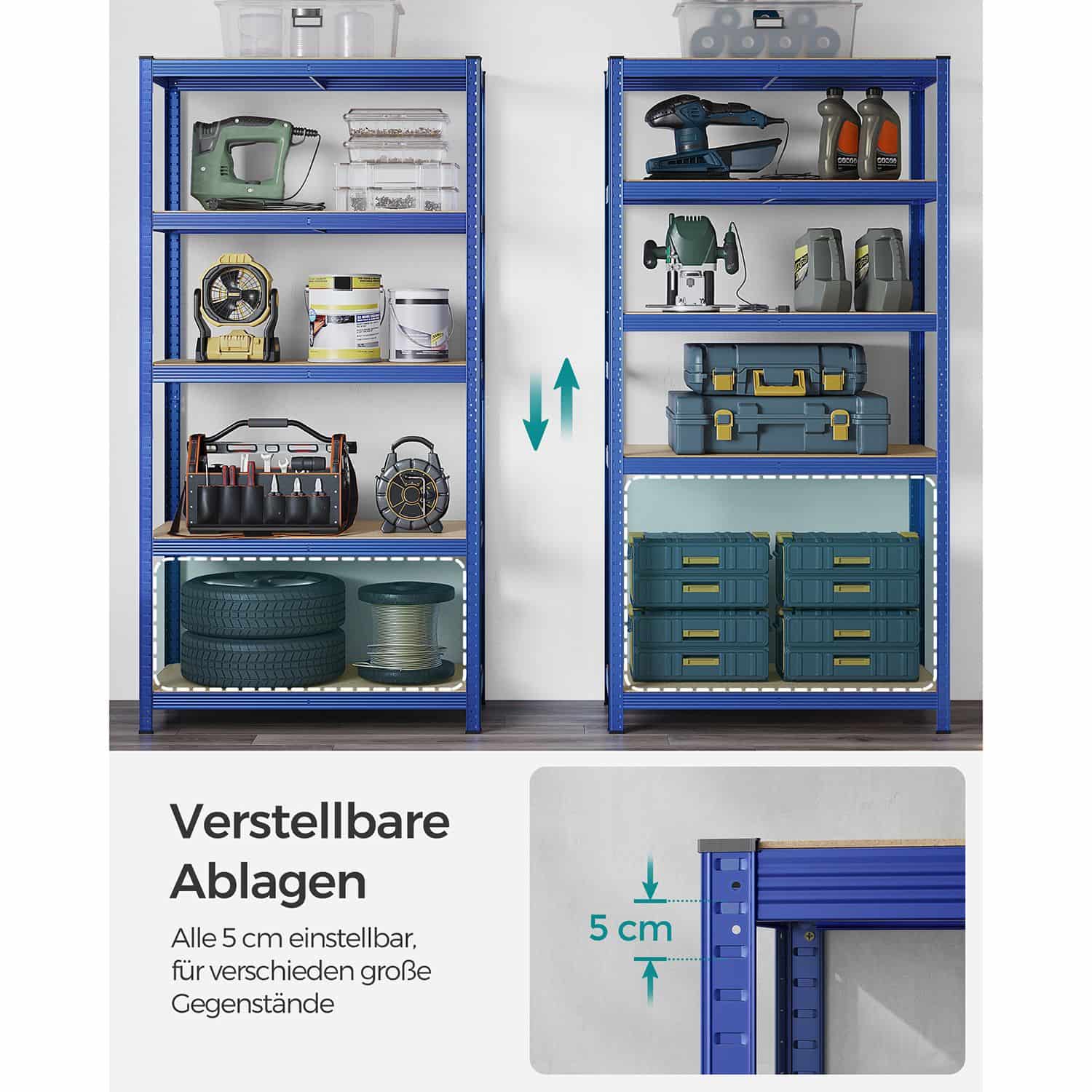 2er Set Lagerregal 200 cm hoch blau-B34GLR050Q02 2er Set Lagerregal 200 cm hoch blau-B34GLR050Q02