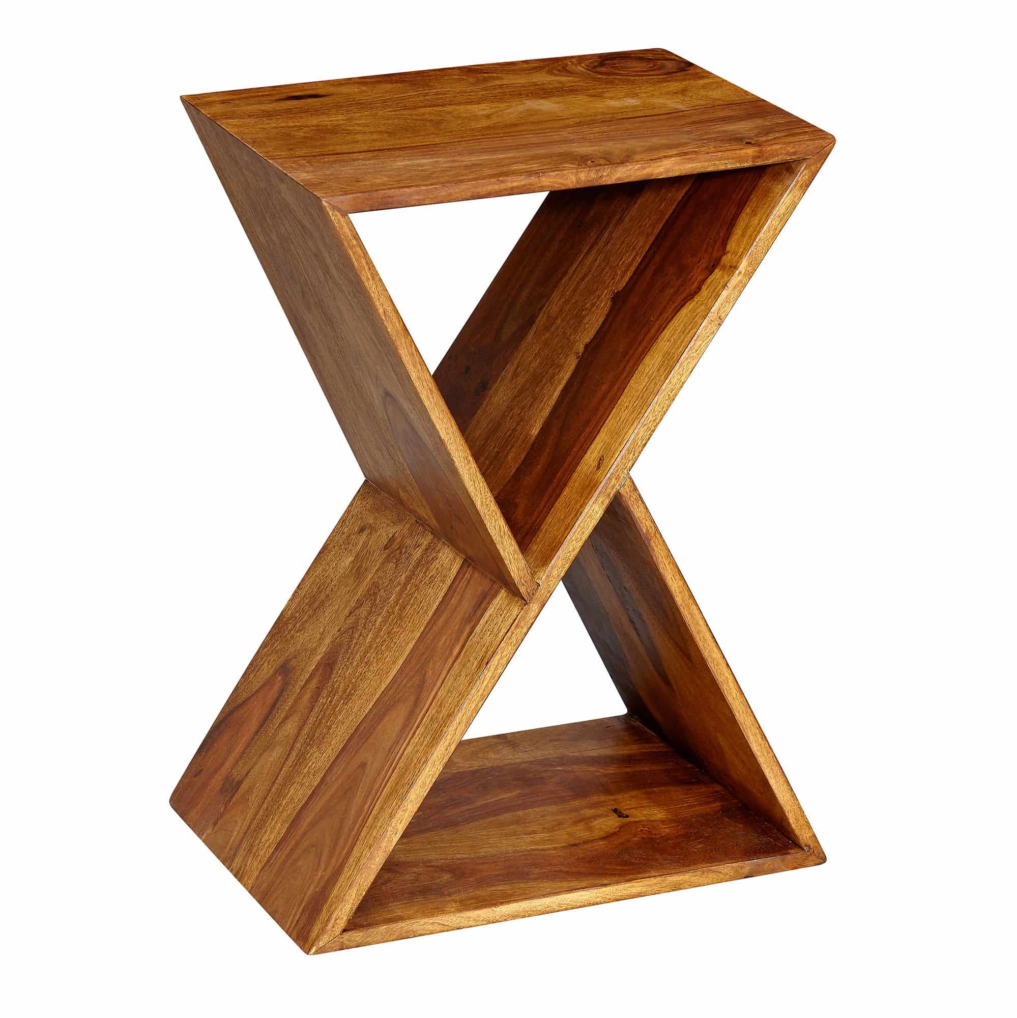 Beistelltisch X-Form 43x60x30 cm Sheesham Massivholz Anstelltisch Beistelltisch X-Form 43x60x30 cm Sheesham Massivholz Anstelltisch