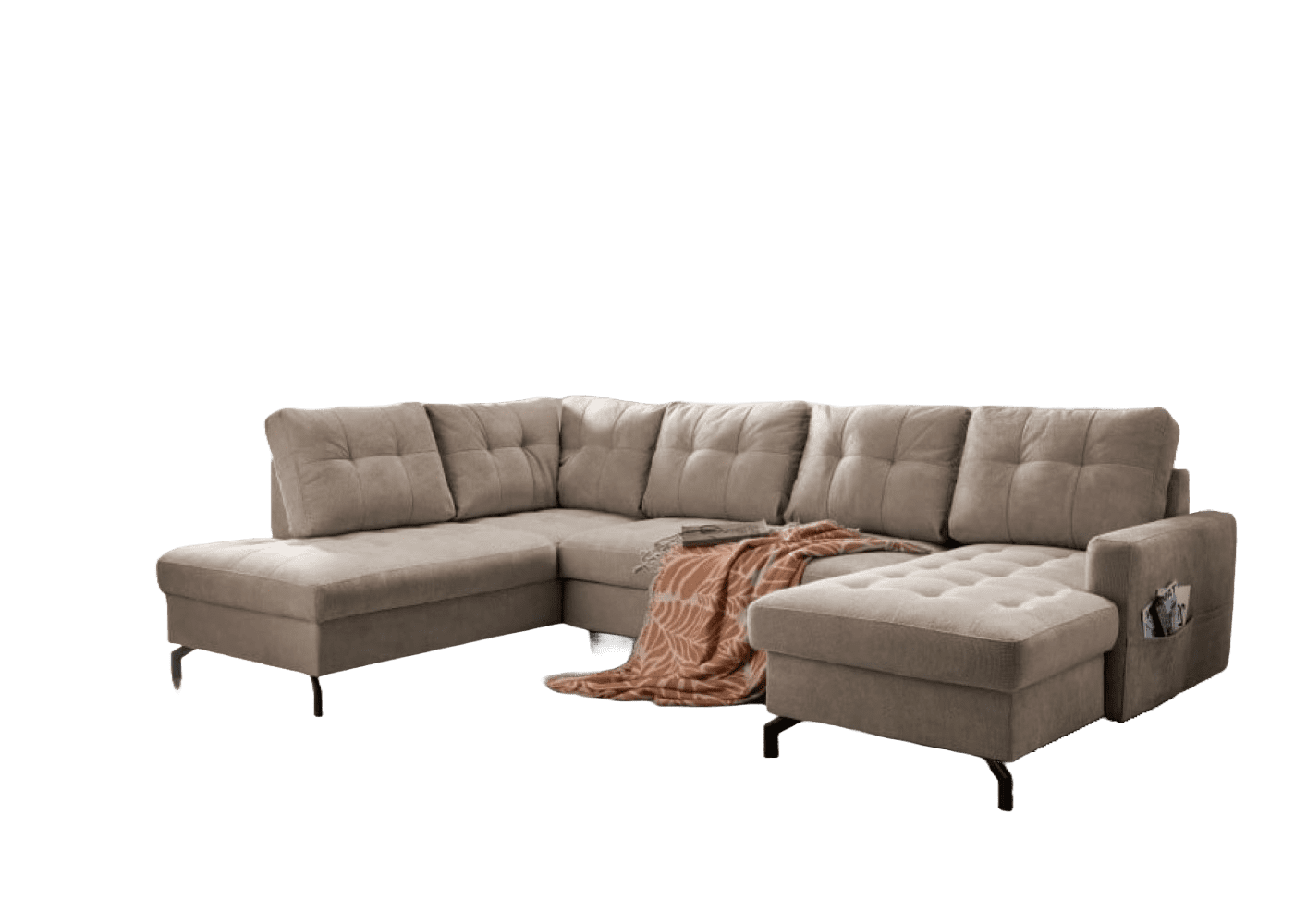 Wohnlandschaft mit Schlaffunktion Trevisio: Luxuriöse Komfortlösung inkl Bettkasten, in verschiedenen Farben wählbar