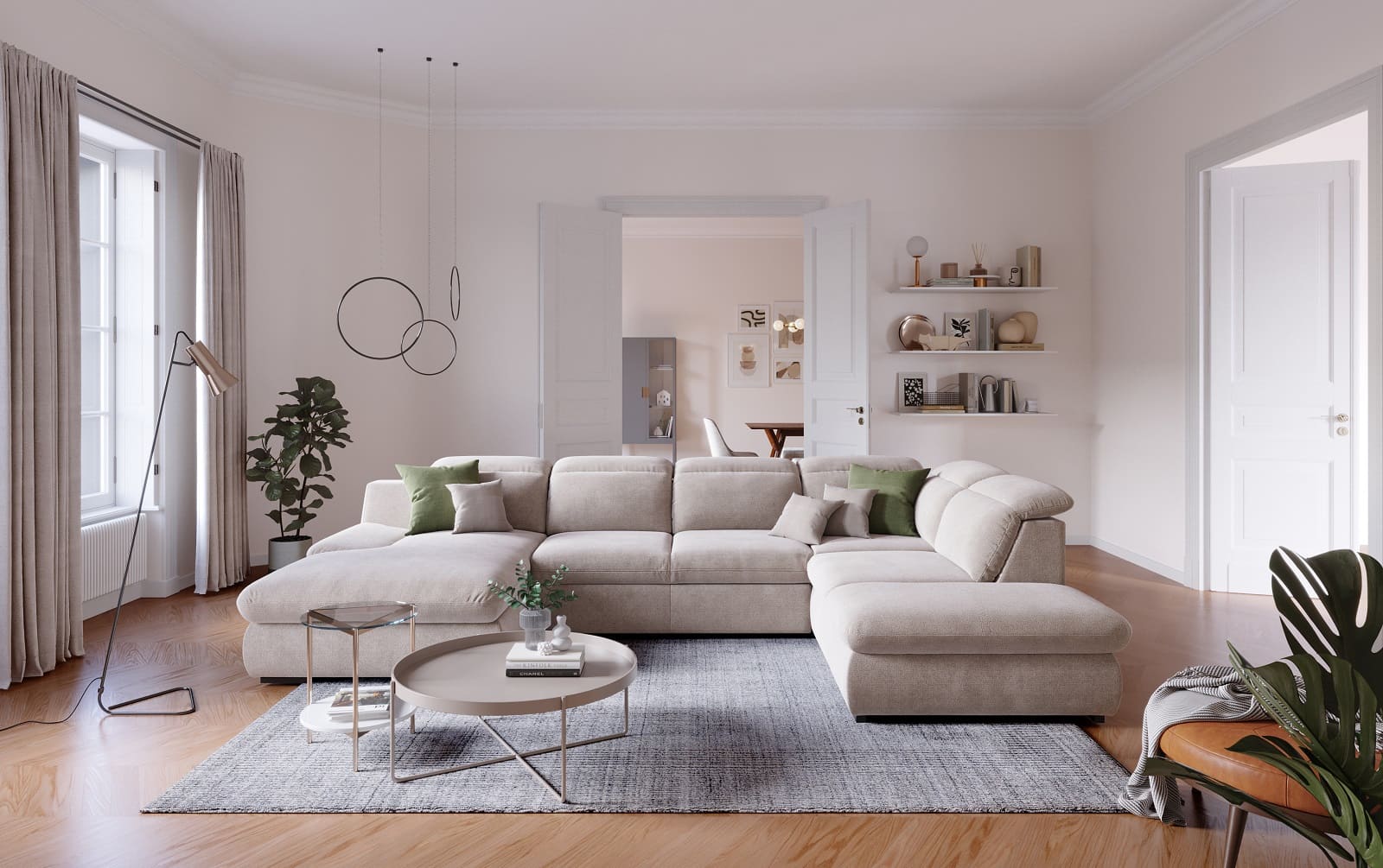 Lorena Wohnlandschaft mit Schlaffunktion und Bettkasten - Cotta Lorena Wohnlandschaft mit Schlaffunktion und Bettkasten - Cotta