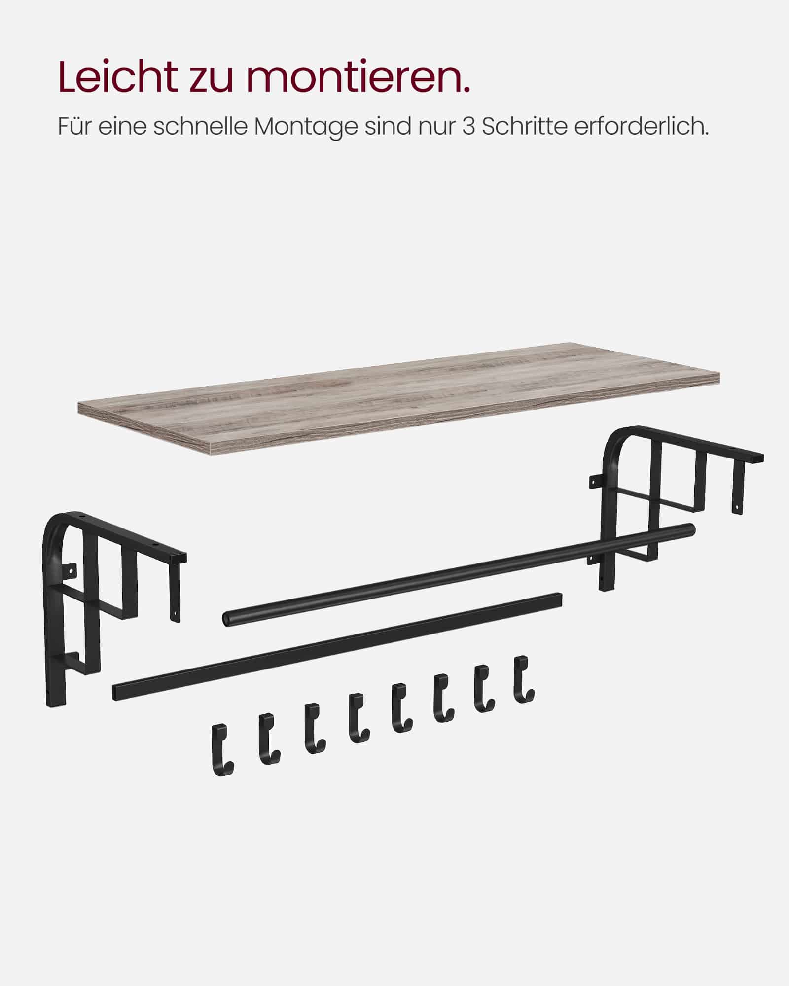 Wandgarderobe mit 5 Haken Wandgarderobe mit 5 Haken