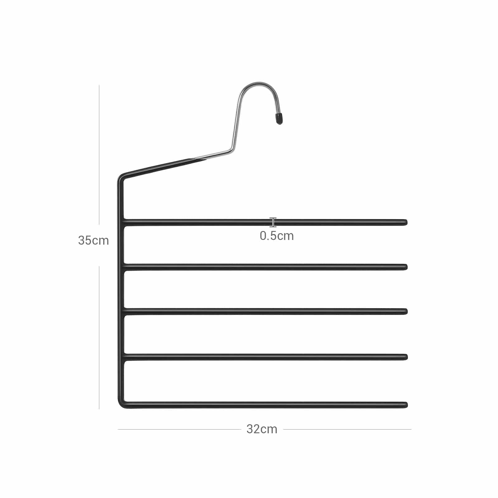 Mehrfach-Kleiderbügel 4er Set Schwarz-CRI034B02