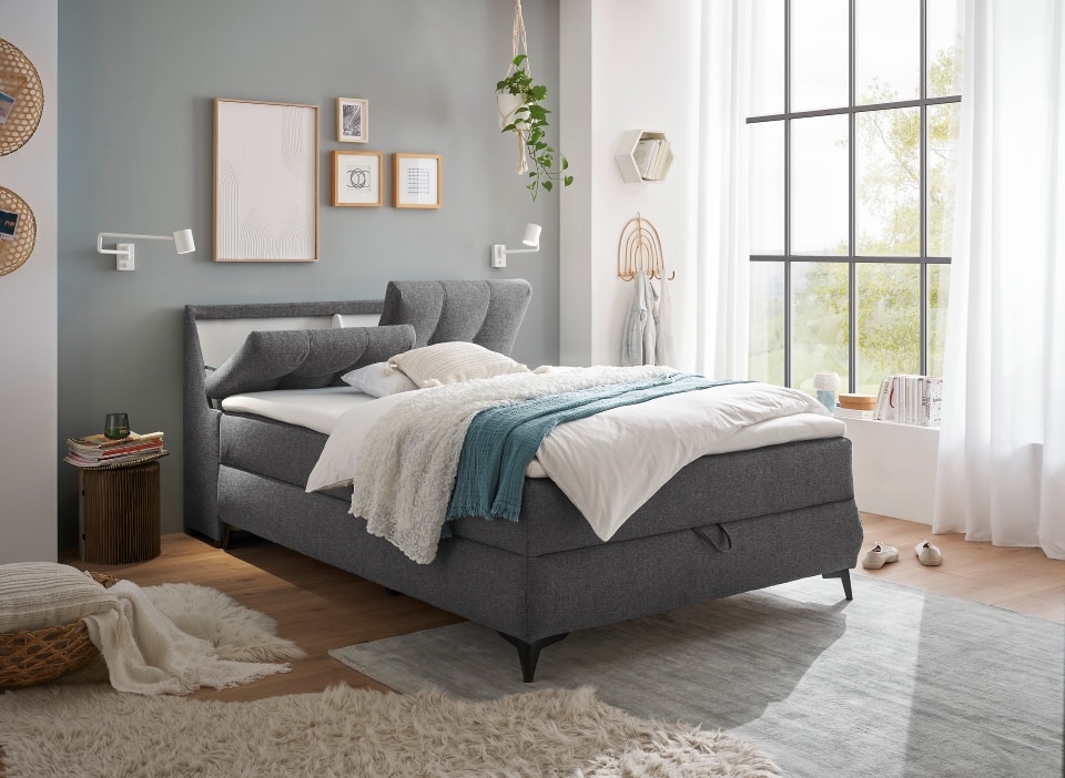 Atlantis-140_Lumos-13-anthrazit_Milieu_FKt Grauschattierungen: Boxbett Atlantis in Anthrazit - Myhomelando