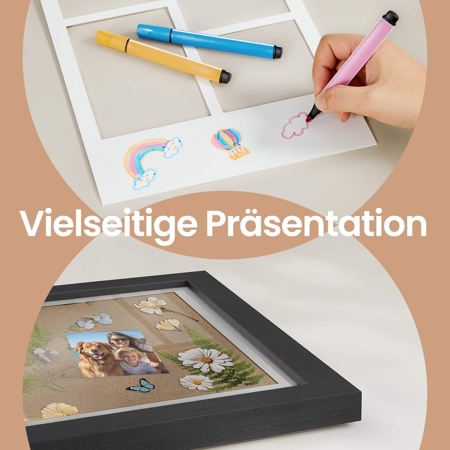 Bilderrahmen A4 für mehere Bilder eschenschwarz Bilderrahmen A4 für mehere Bilder eschenschwarz