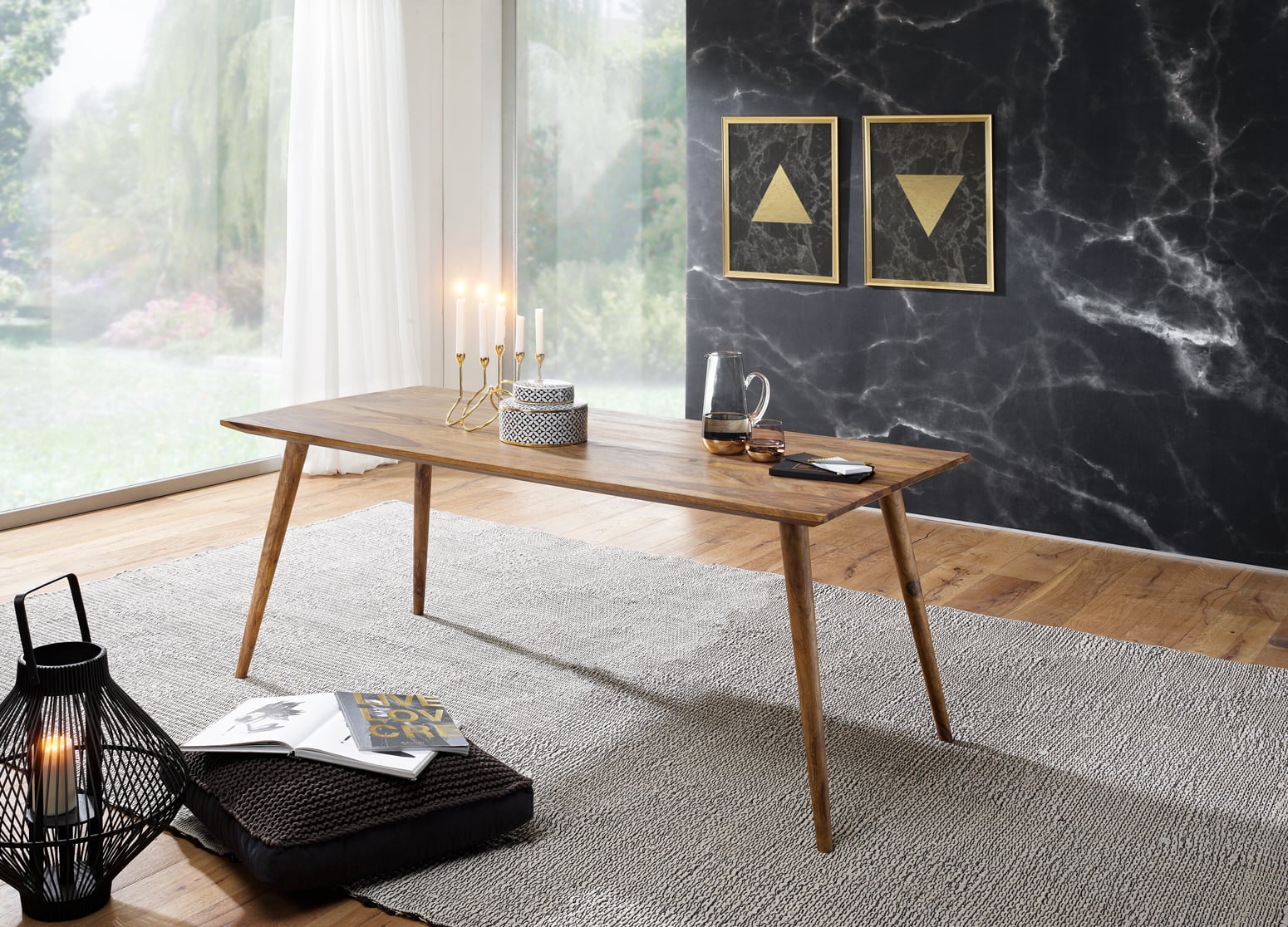 41903-WOHNLING-Esszimmertisch-REPA-180-x-80-x-76-_4 Esszimmertisch REPA 180 x 80 x 76 cm Sheesham rustikal Massiv-Holz