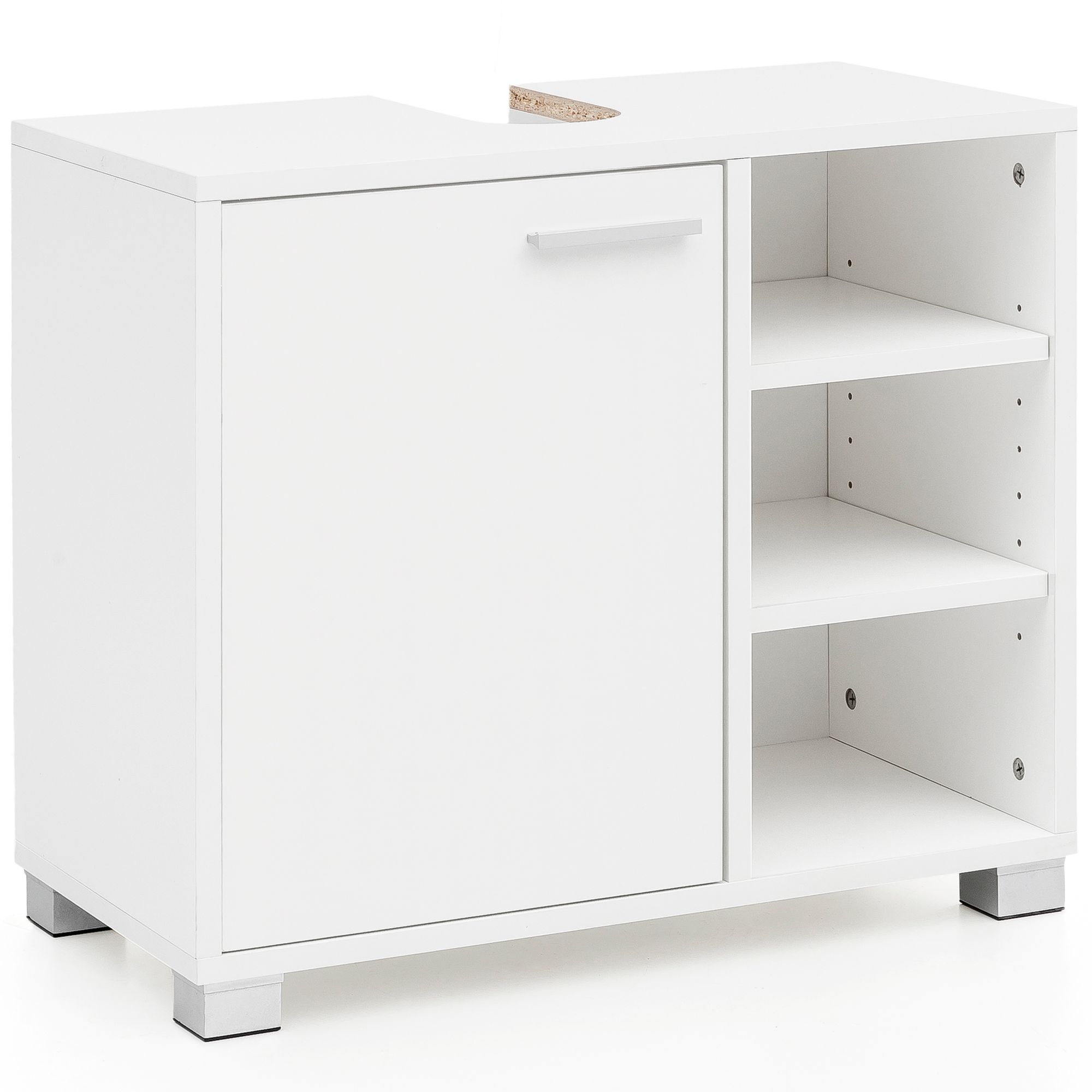 46054-WOHNLING-Waschbeckenunterschrank-Georg-WeissKPJoMKEmjGqeX Waschbeckenunterschrank WL5.341 60x55x32cm Weiss Badschrank mit Tür