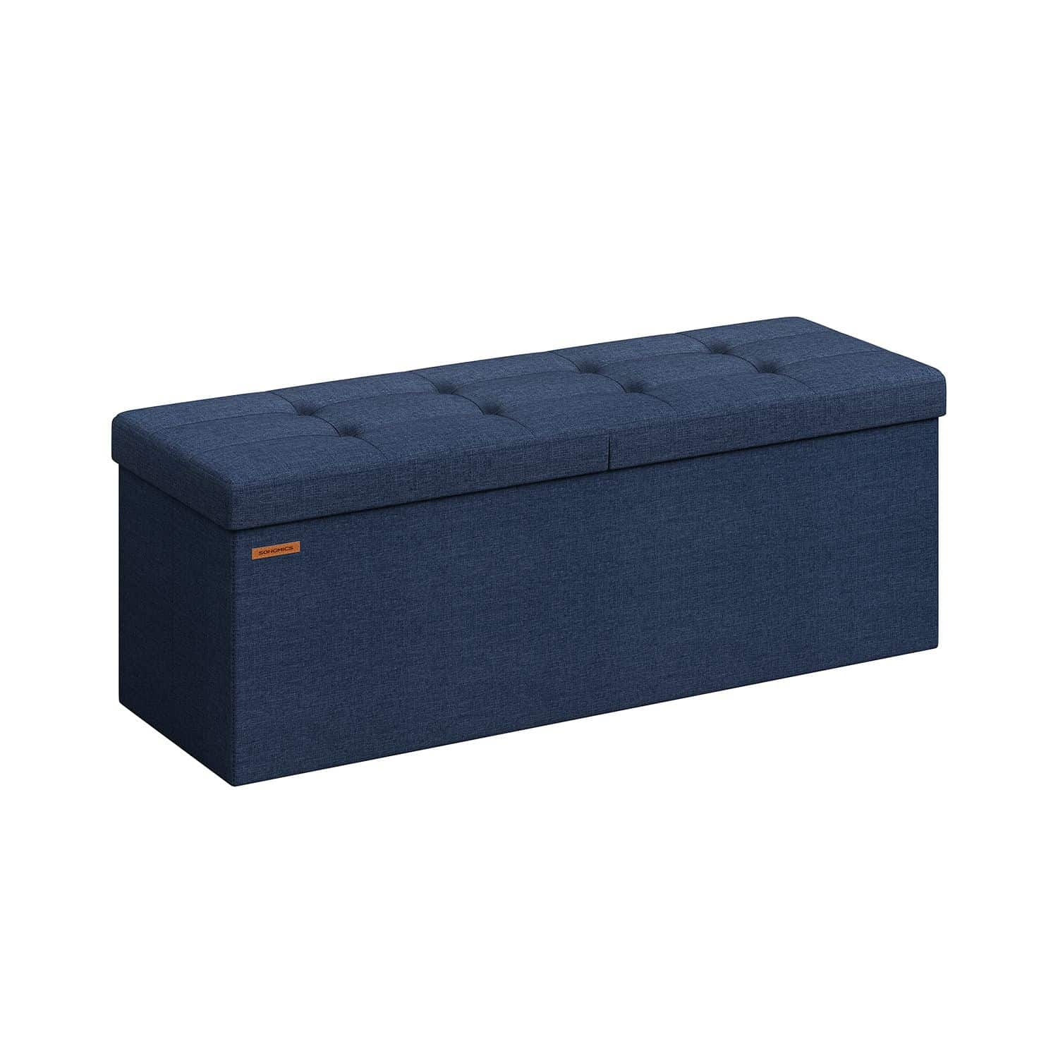 Sitzbank mit Stauraum 38 x 110 x 38 cm mitternachtsblau Sitzbank mit Stauraum 38 x 110 x 38 cm mitternachtsblau