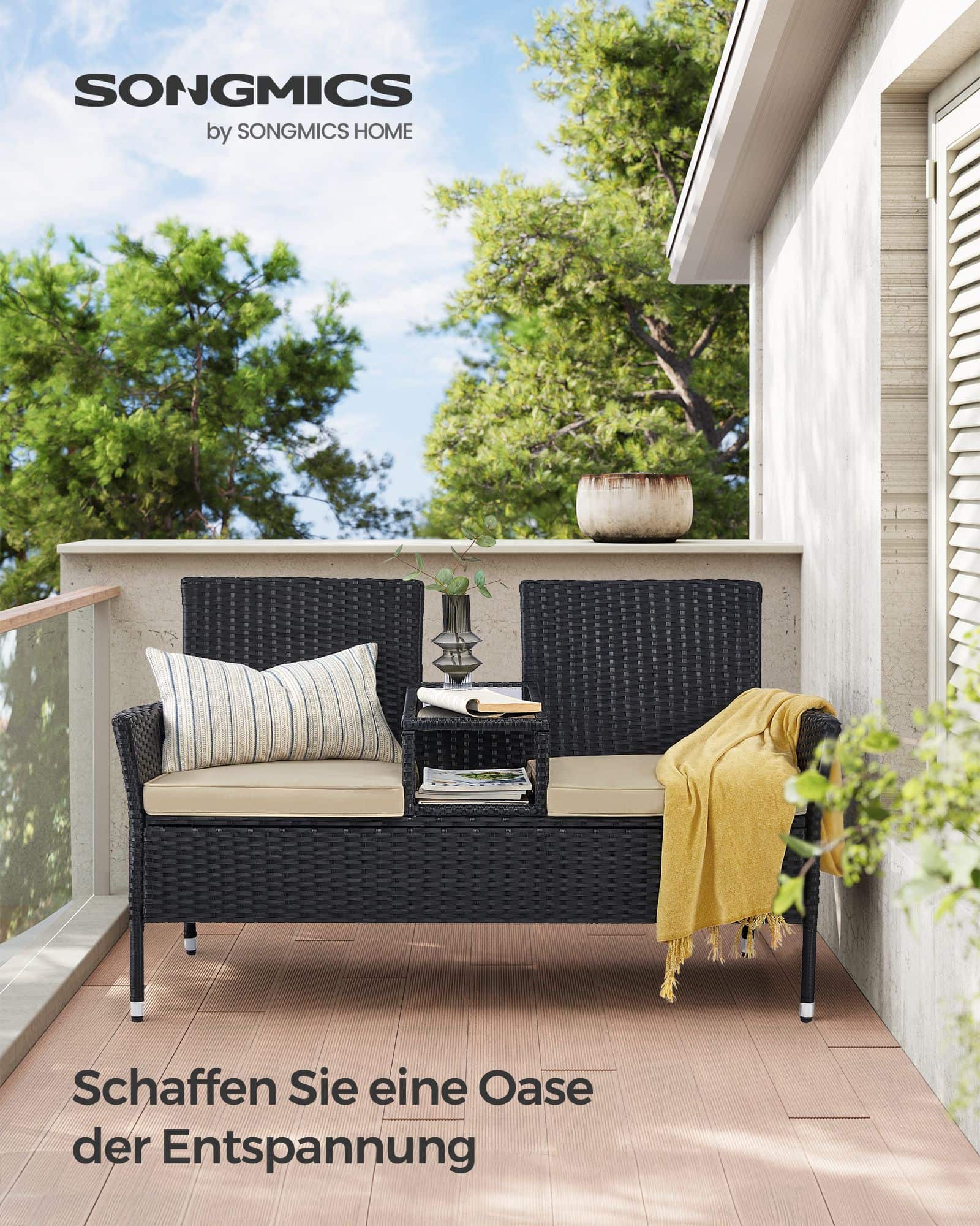 Balkonmöbel aus PE-Polyrattan mit Tisch Balkonmöbel aus PE-Polyrattan mit Tisch
