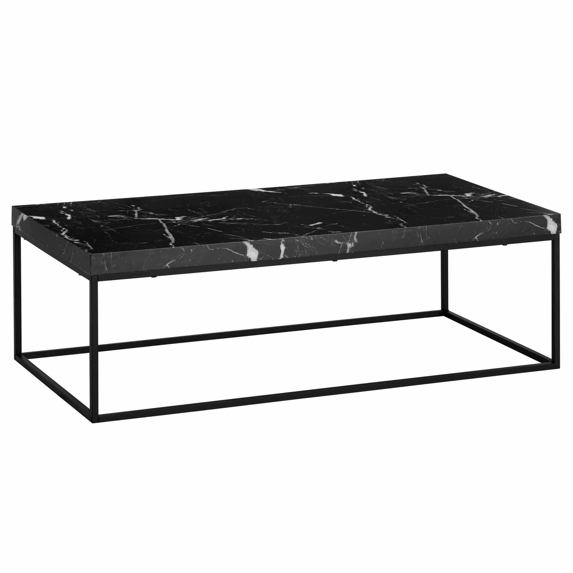 Couchtisch 120x60x38 cm Schwarz Sofatisch in Marmor-Optik Modern Couchtisch 120x60x38 cm Schwarz Sofatisch in Marmor-Optik Modern