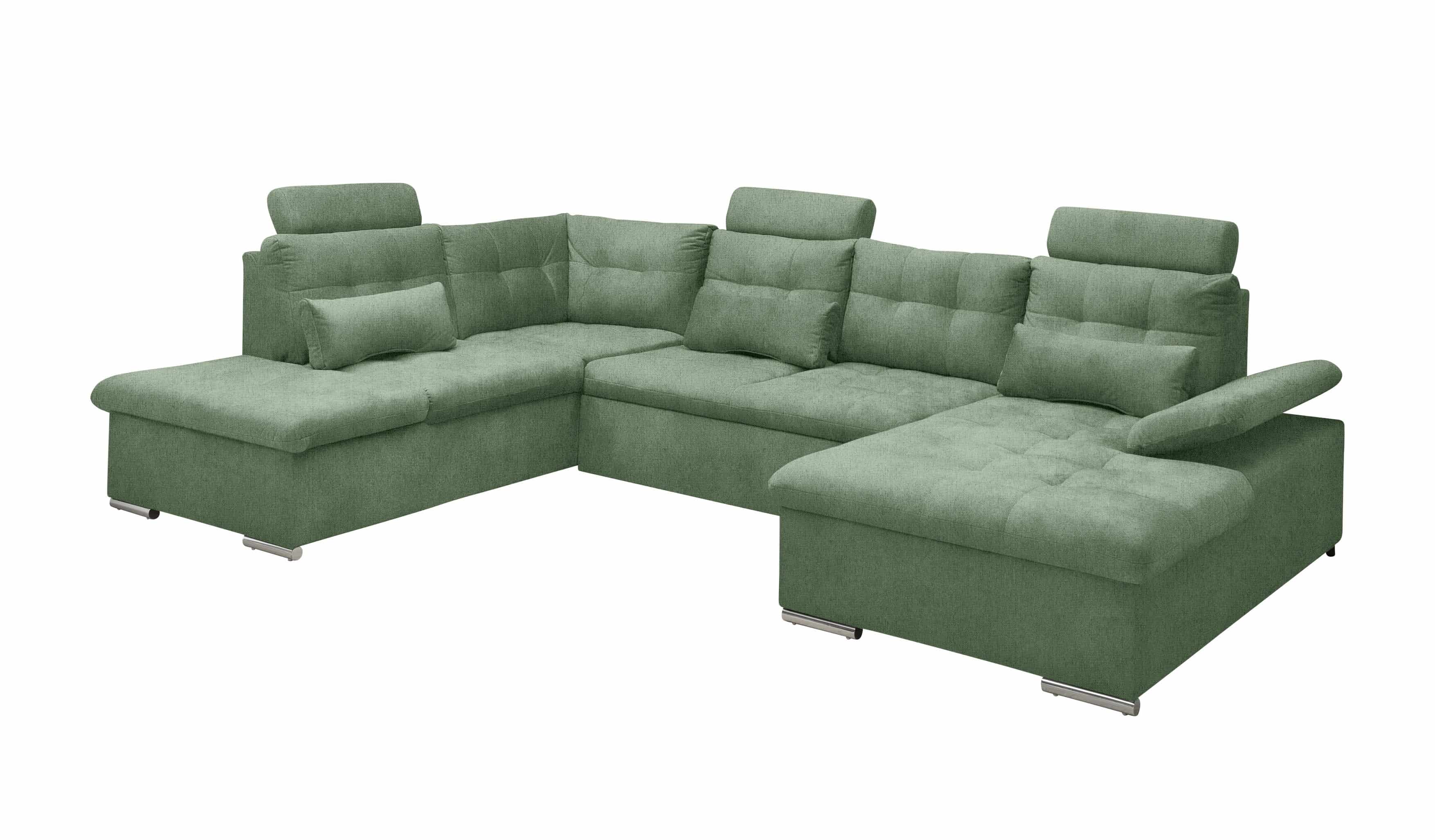 Sofa Grün mit Schlaffunktion und Bettkasten - Medan XXL Sofa Grün mit Schlaffunktion und Bettkasten - Medan XXL