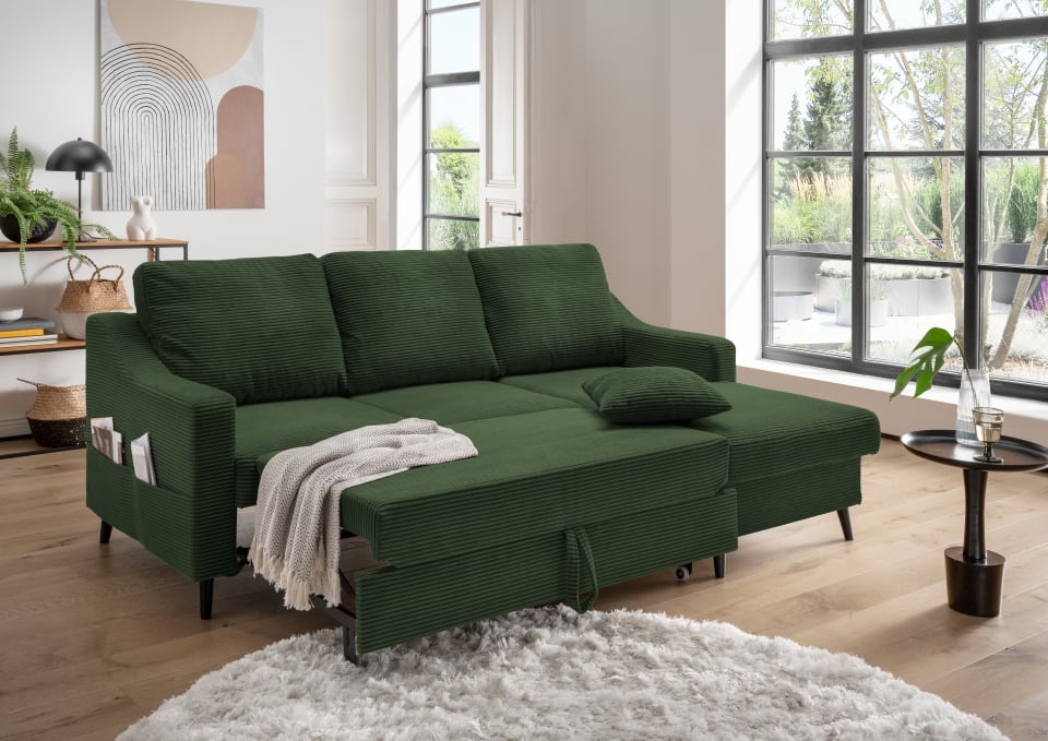Benformato_Valentina_2F-RECBK_4822_F08-4 Benformato Stil: Elegantes Breitcord-Sofa Valentina in erfrischendem Moosgrün