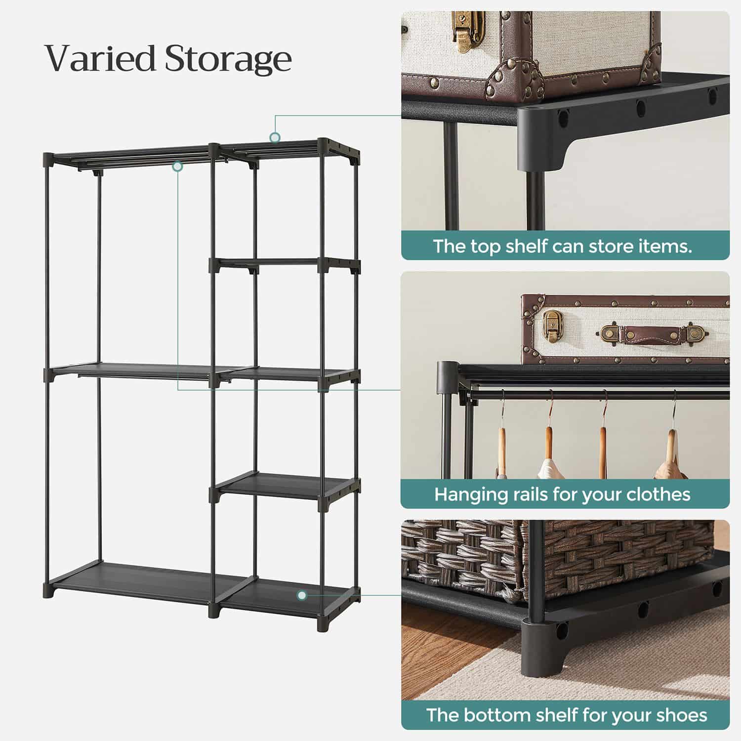 Offener Kleiderschrank-RYG24BK Offener Kleiderschrank-RYG24BK