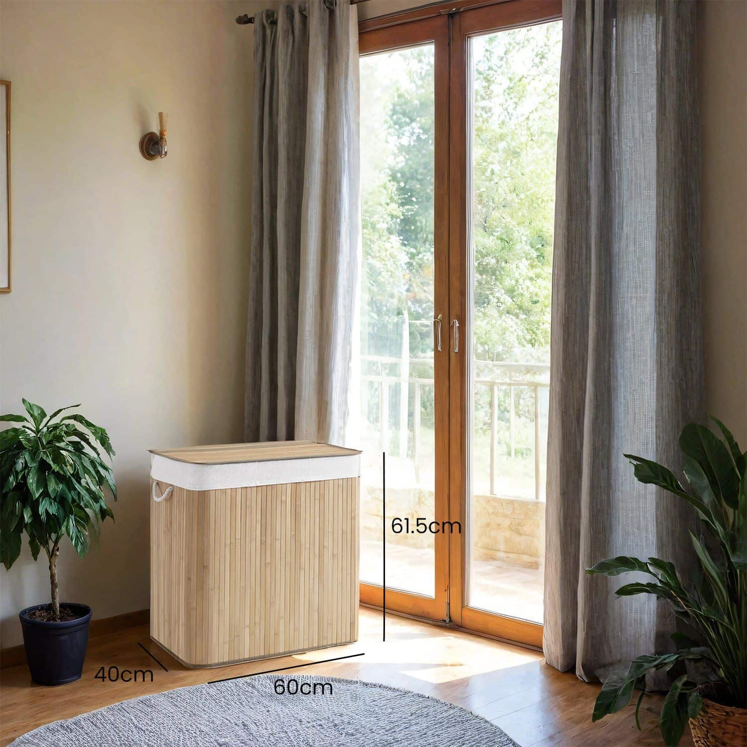 Wäschekorb, Wäschesammler 150 L, 3 Fächer