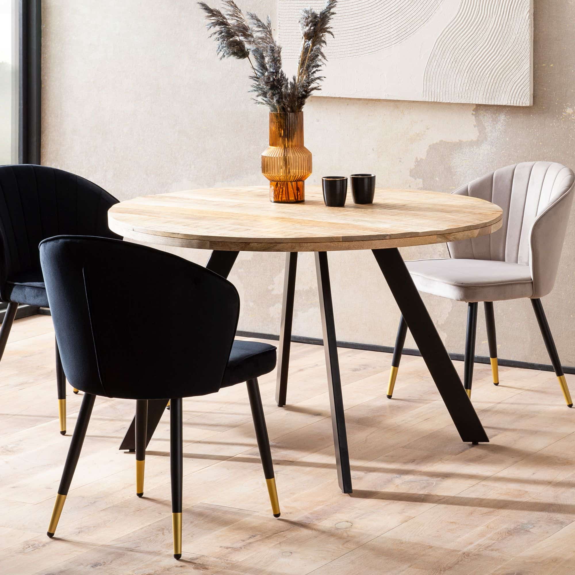 Esszimmertisch 120x120x76 cm Mango Massivholz Esstisch Modern