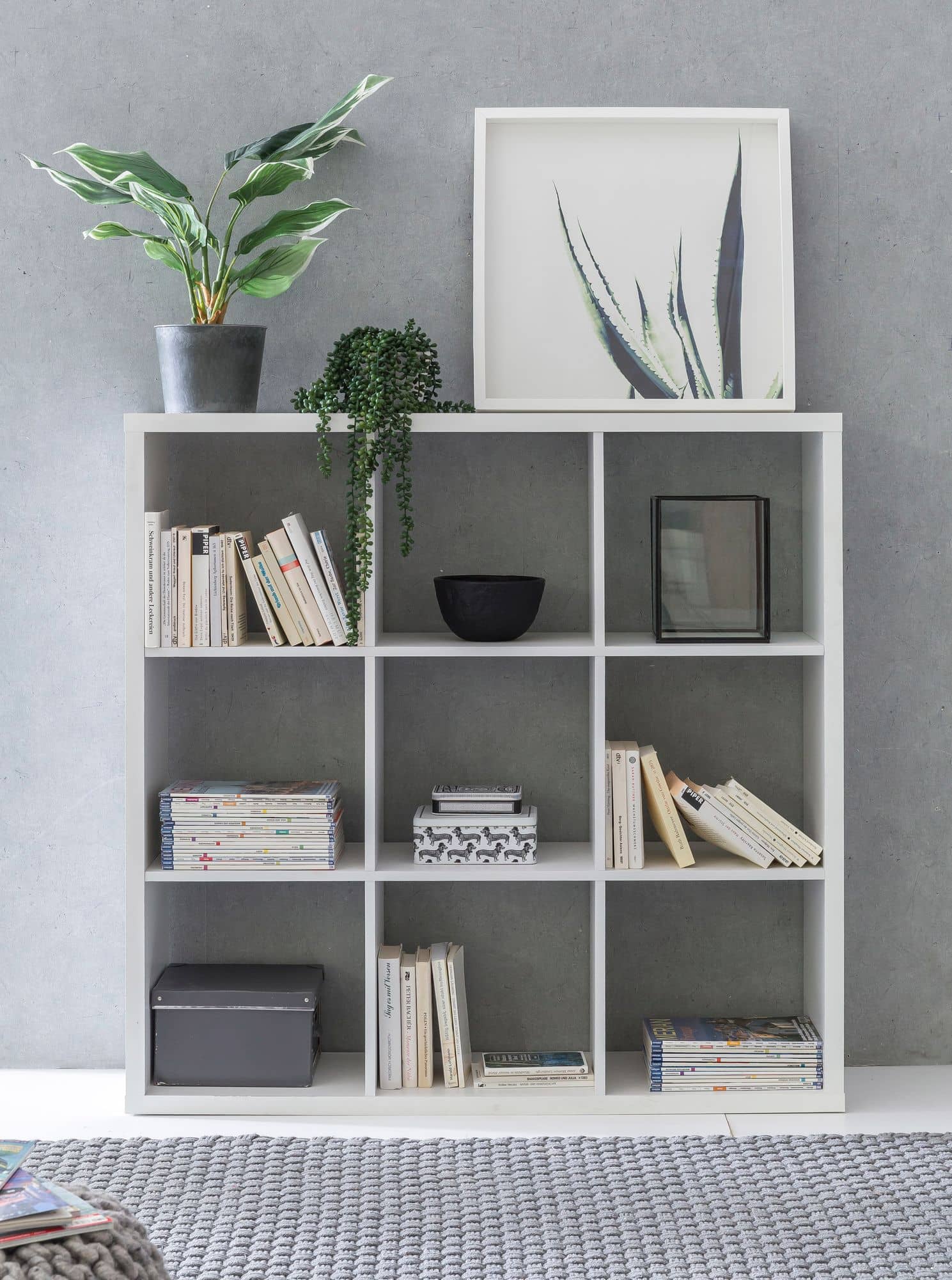 Würfelregal 112x29x112 cm Bücherregal mit 9 Fächern Weiß Standregal Holz Regal freistehend Würfelregal 112x29x112 cm Bücherregal mit 9 Fächern Weiß Standregal Holz Regal freistehend