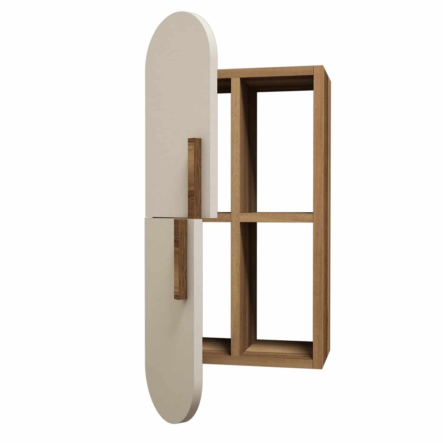 Rose - Walnuuss, cream - Wandregal