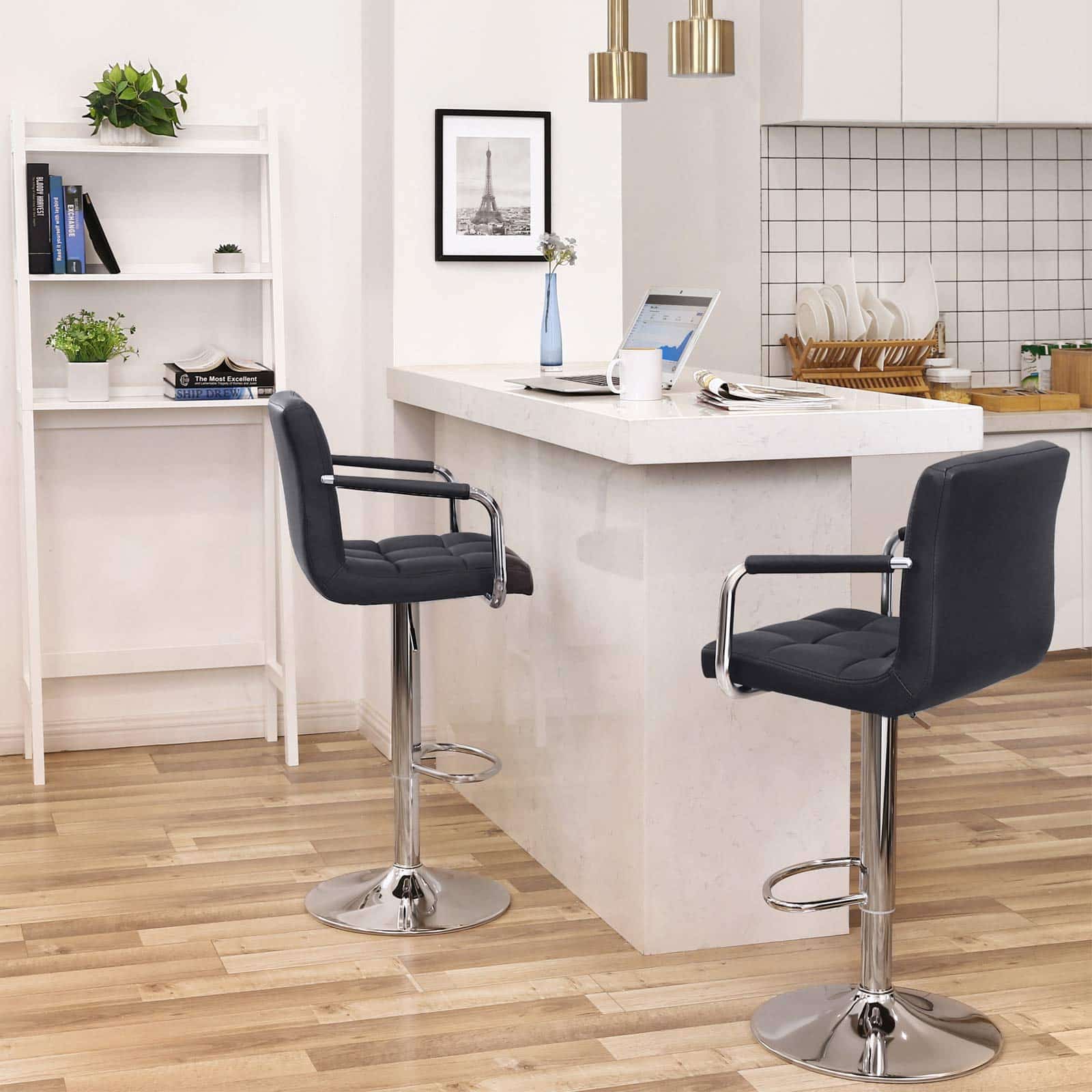 Barstühle mit Armlehne 2 Stk Schwarz-LJB93B Barstühle mit Armlehne 2 Stk Schwarz-LJB93B