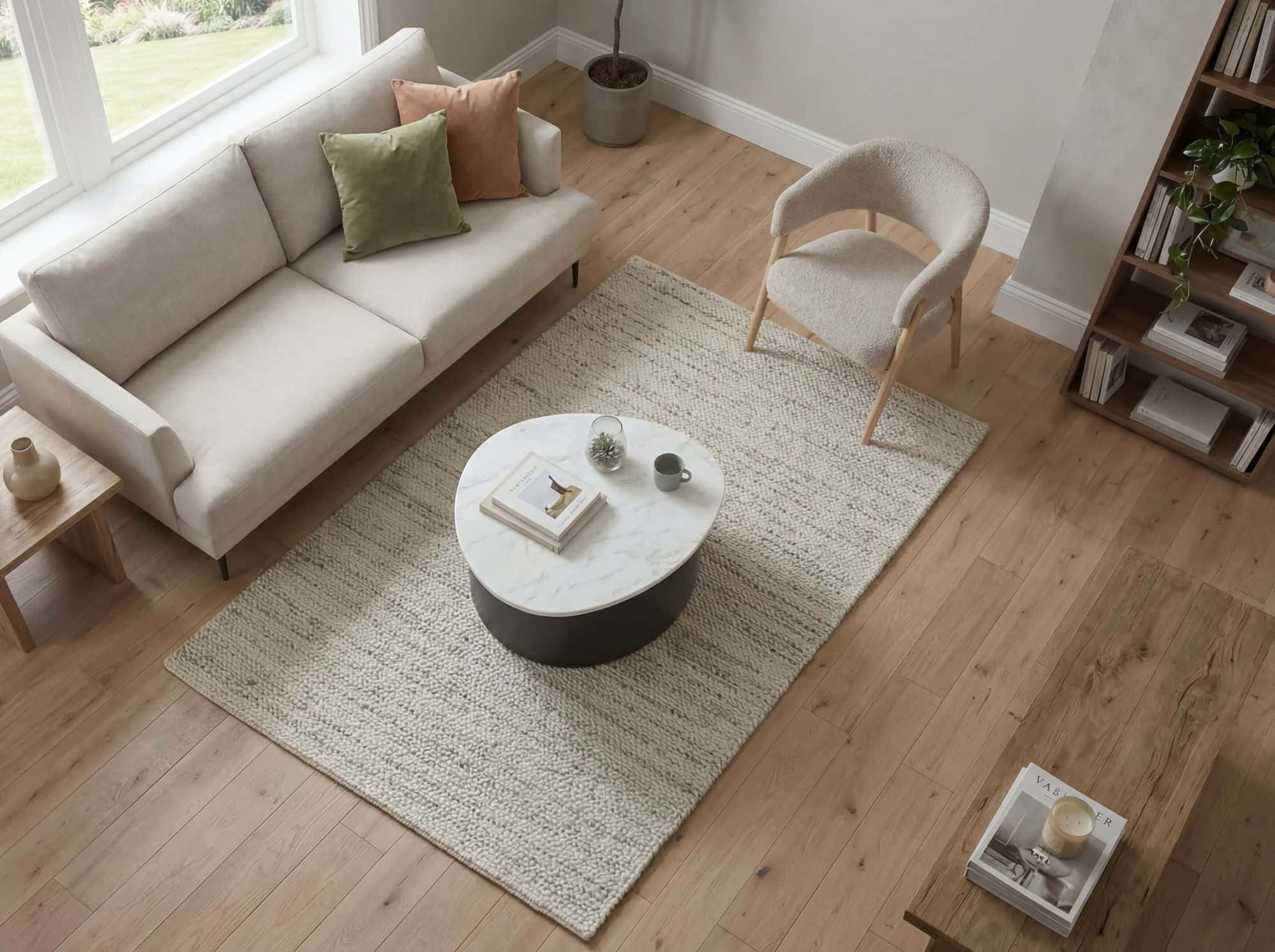 Couchtisch Schwarz 63cm mit weißer Marmor Tischplatte - Wohnzimmertisch Alu organische Form - Sofatisch Aluminium modern - Design Beistelltisch Metallgestell Handmade