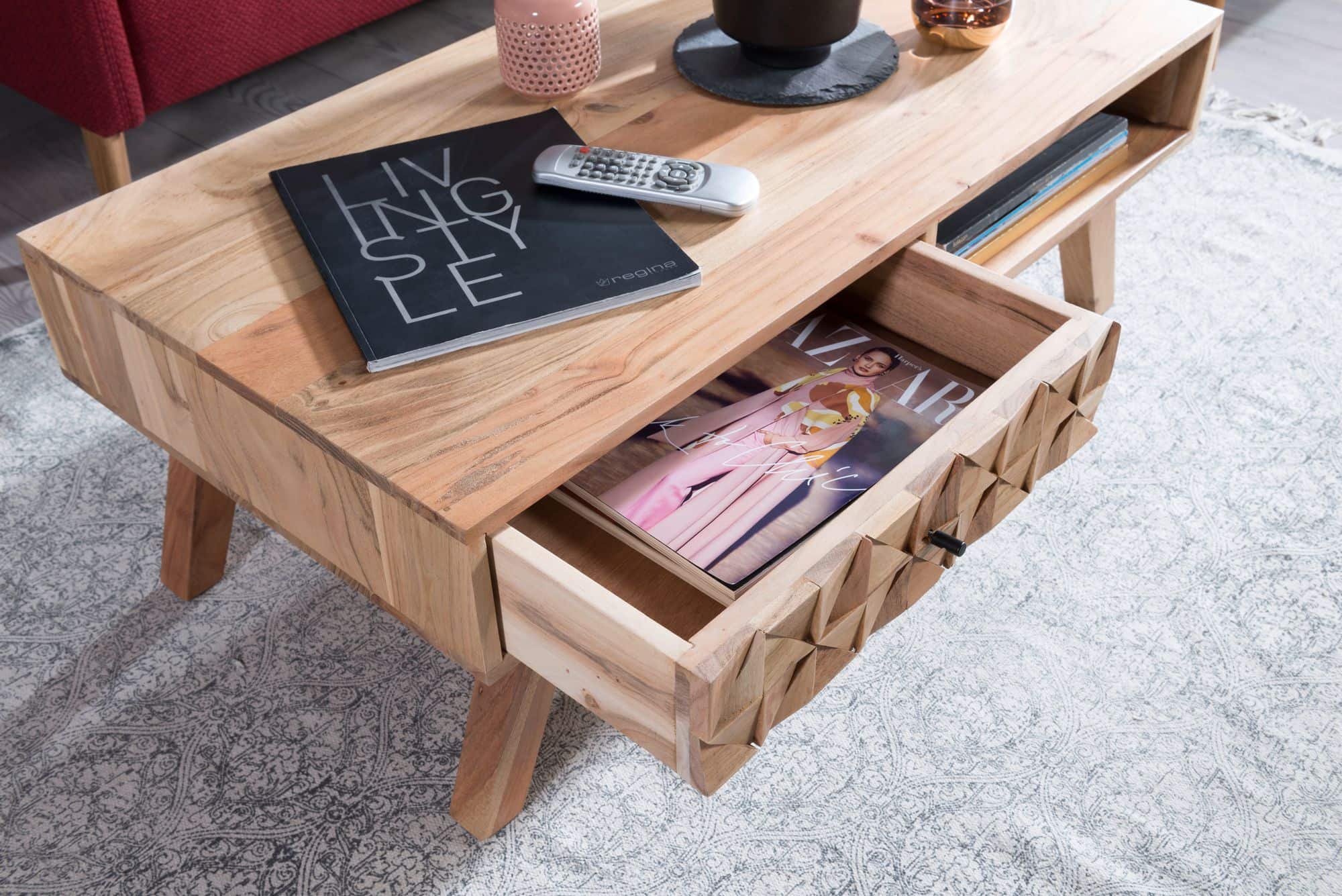 47284-WOHNLING-Couchtisch-REWA-95x50x35-cm-Akazie_4 Rewa Couchtisch 95 cm – Wohnling Massivholz