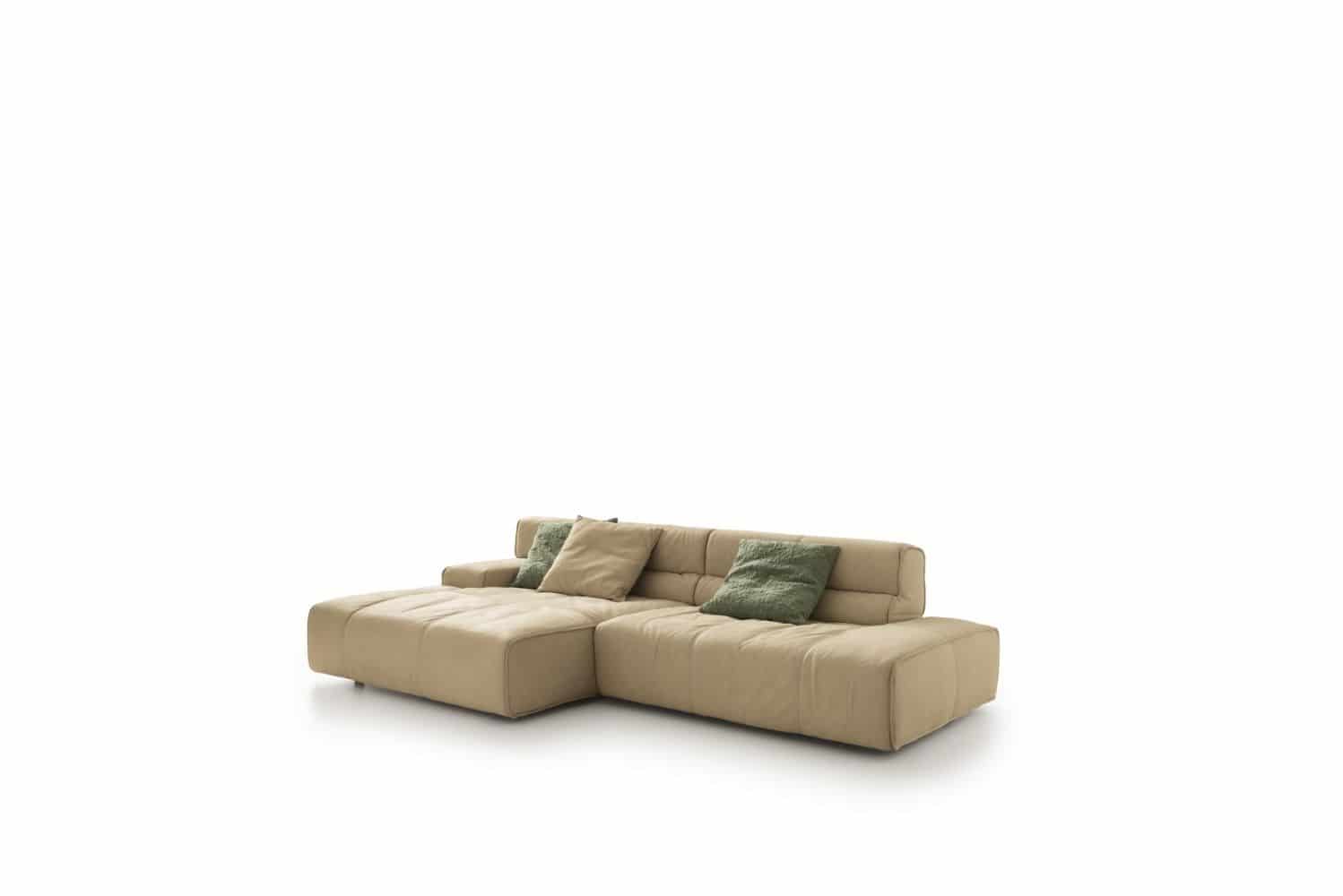 Echtleder Ecksofa Colosseo von designwerk mit Sitztiefenverstellung