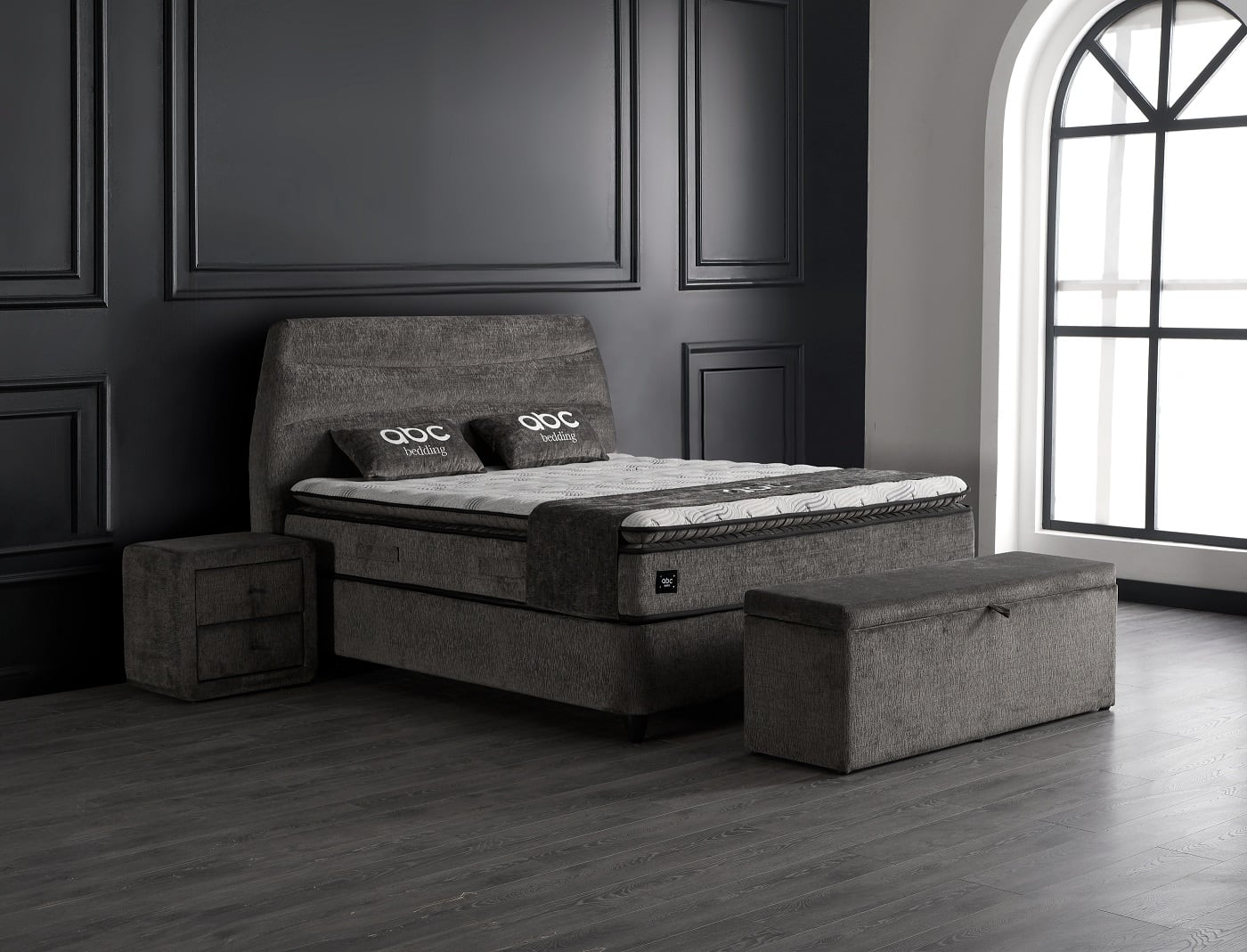 Boxspringbett Carlos in grau 140 x 200 - ABC Bedding Boxspringbett Carlos in grau 140 x 200 - ABC Bedding