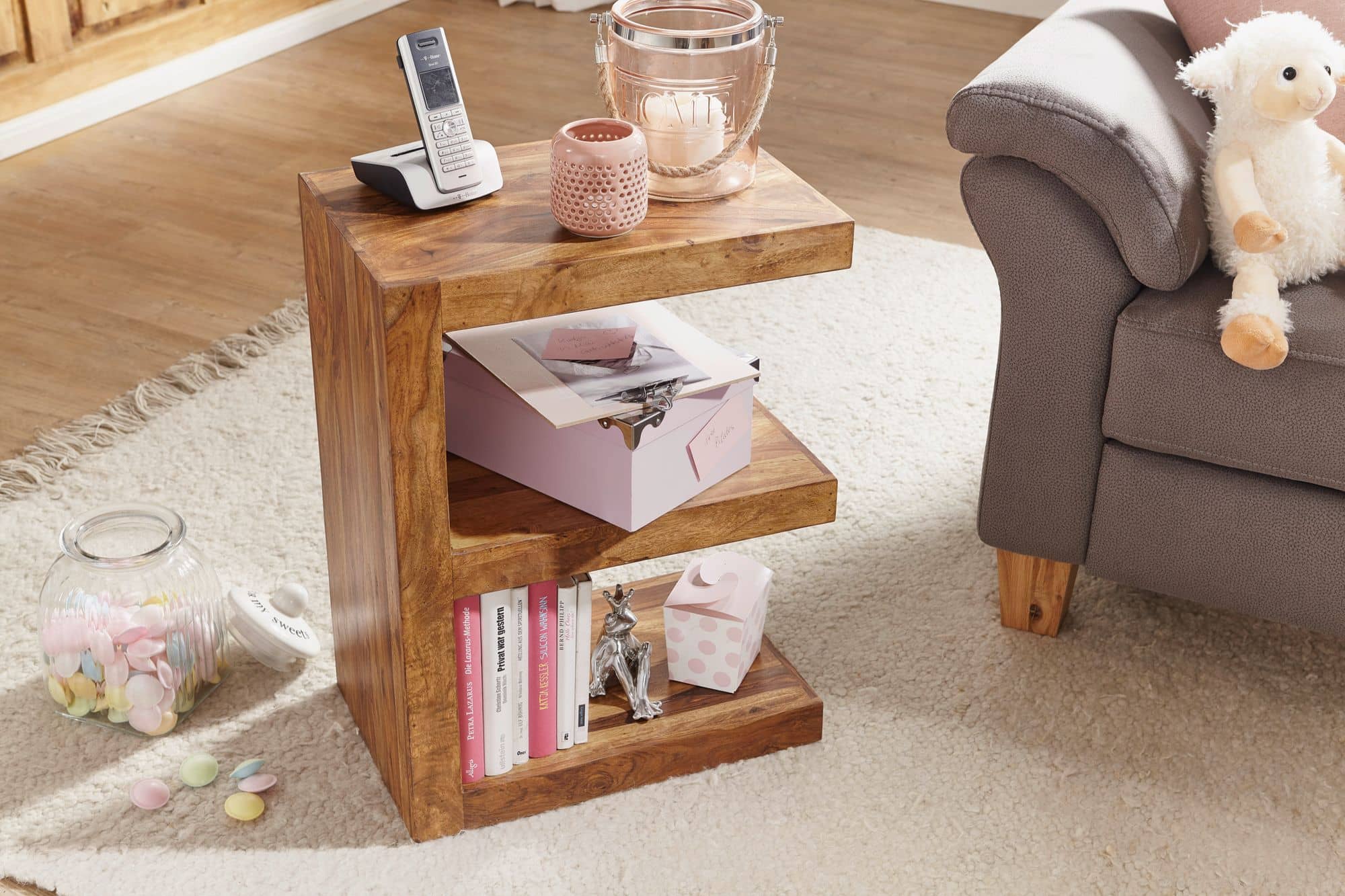 34314-WOHNLING-Beistelltisch-MUMBAI-Massivholz-Sheesham-E-Cube-60cm-hoch-Wohnzimmer-Tisch Wohnling Beistelltisch Mumbai 60 cm – Sheesham E‑Cube