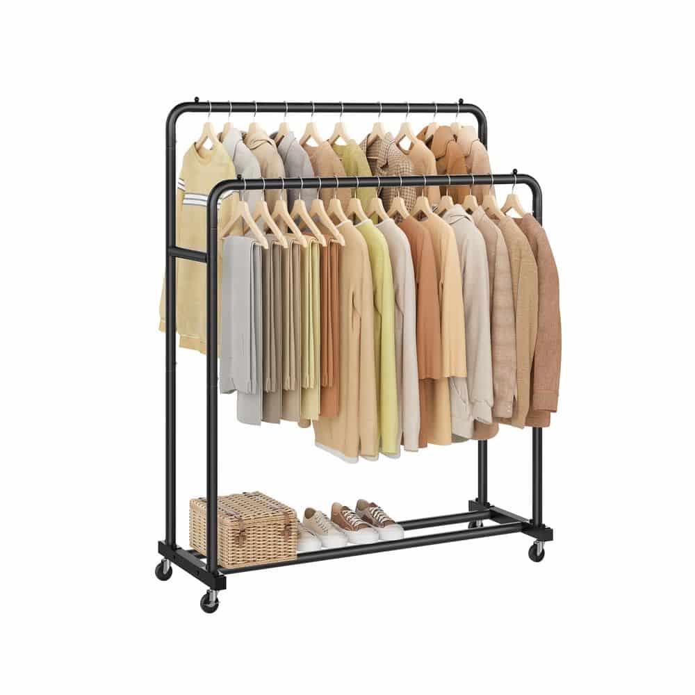 Kleiderständer mit Rollen für flexible Aufbewahrung tintenschwarz