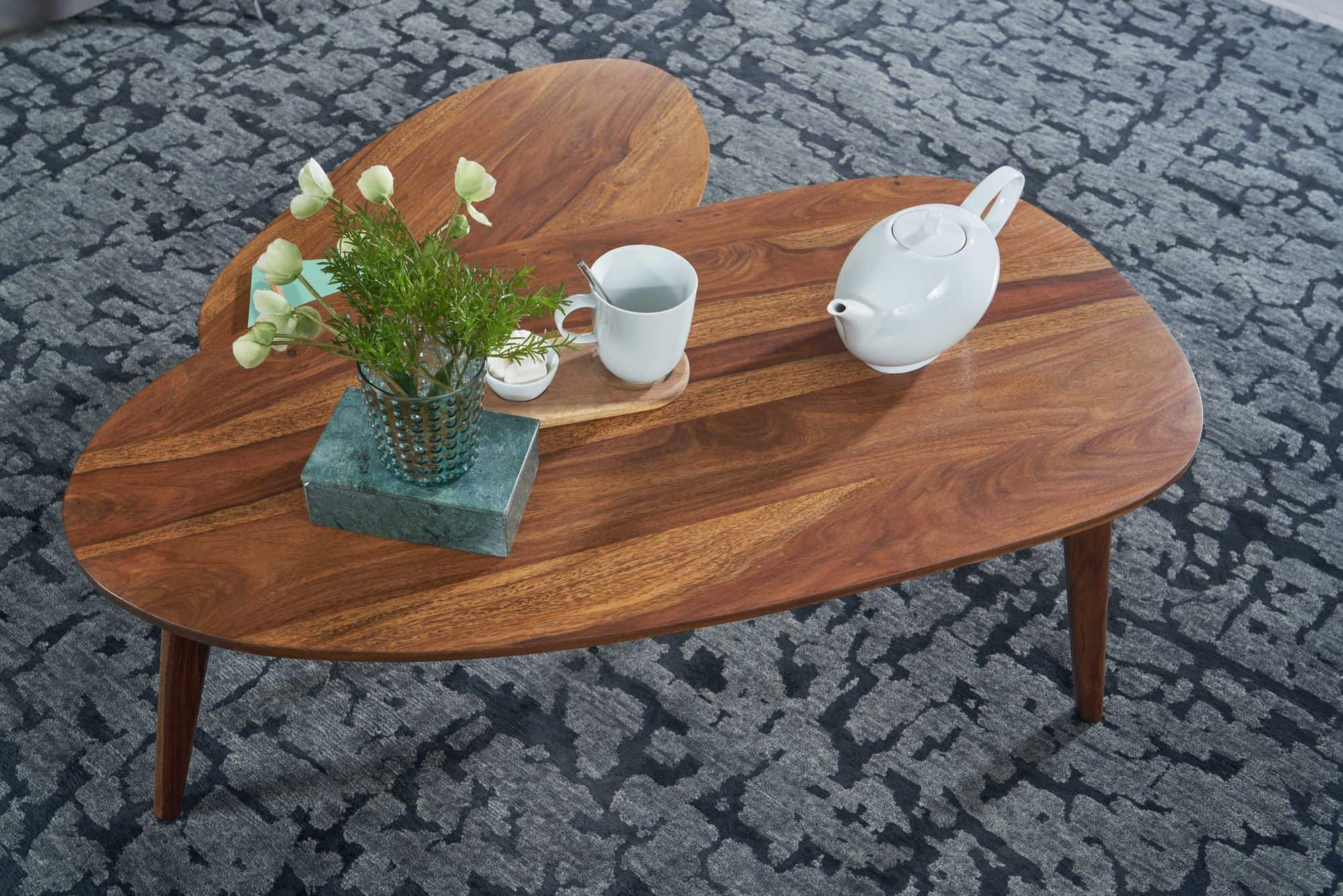 Design Couchtisch 2er Set Sheesham Massivholz Wohnzimmertisch Braun Design Couchtisch 2er Set Sheesham Massivholz Wohnzimmertisch Braun