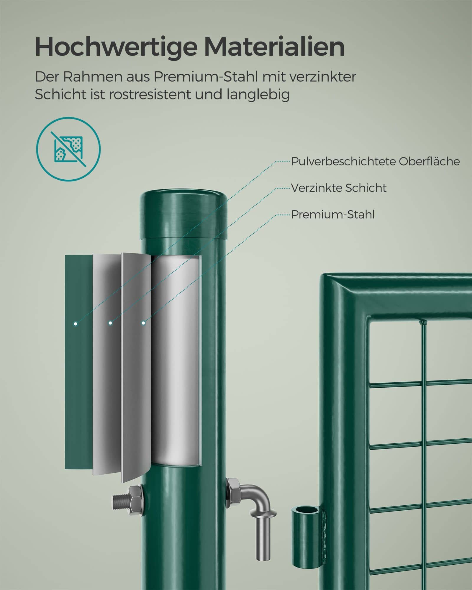 Gartentor aus verzinktem Stahl-B34GGD150G01 Gartentor aus verzinktem Stahl-B34GGD150G01