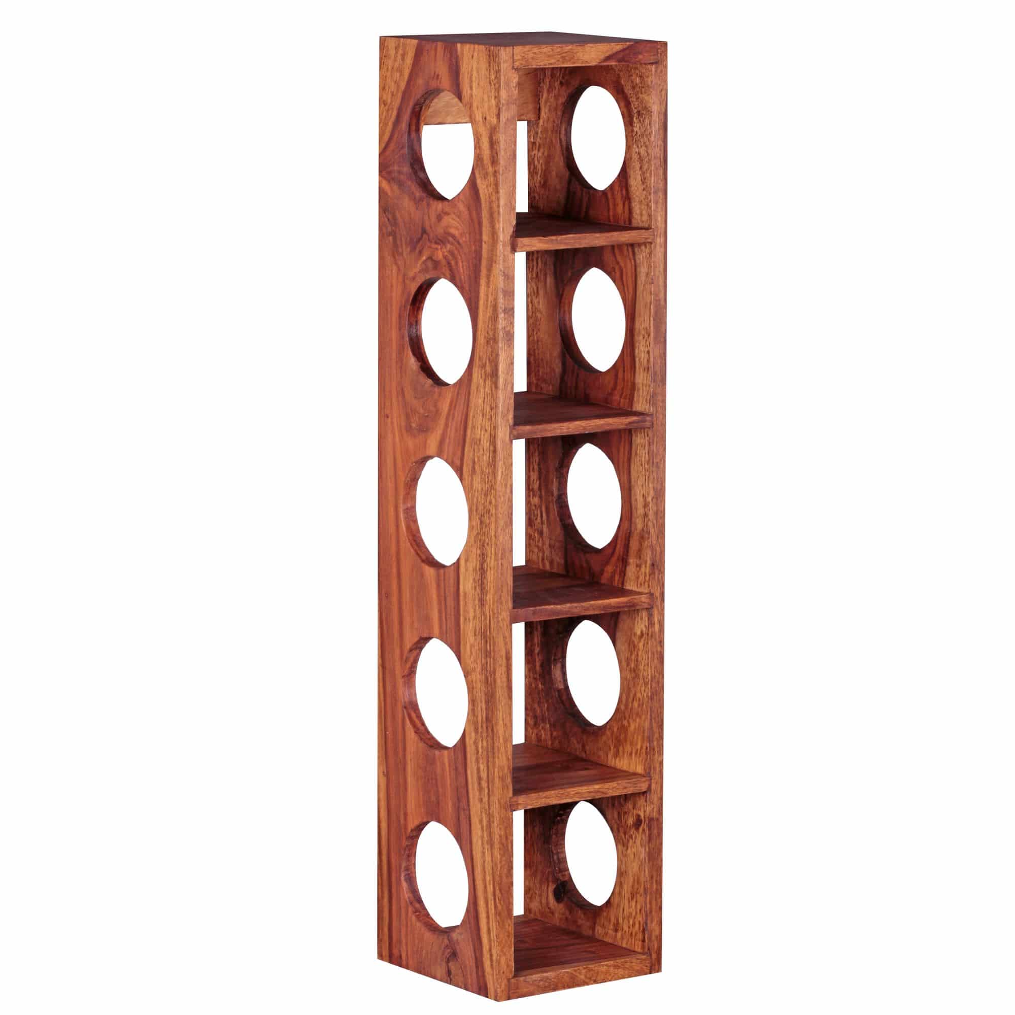 Weinregal MUMBAI Massiv-Holz Sheesham Flaschen-Regal Wandmontage für 5 Flaschen Holzregal modern mit Ablage 70 cm Weinregal MUMBAI Massiv-Holz Sheesham Flaschen-Regal Wandmontage für 5 Flaschen Holzregal modern mit Ablage 70 cm