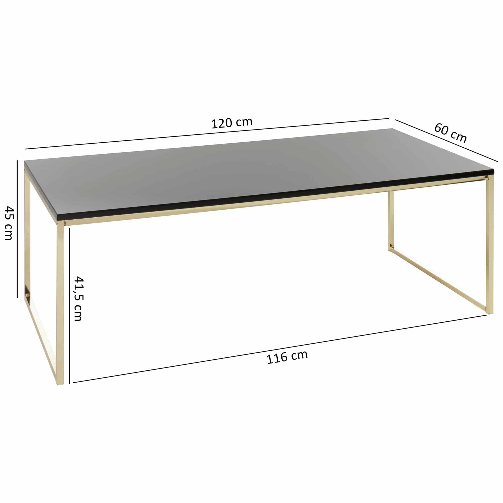 47930-WOHNLING-Couchtisch-RIVA-120x45x60-cm-Metall Couchtisch 120 cm Schwarz/Gold – Metallgestell & MDF Platte