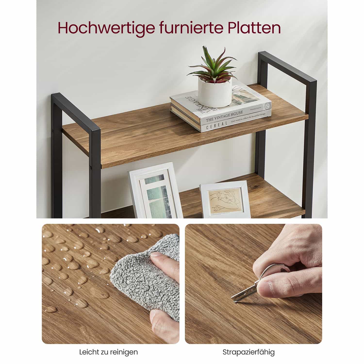 Bücherregal 6 Ebenen 30 x 80 x 186 cm dunkelwalnussfarben-schwarz-LLS082B48 Bücherregal 6 Ebenen 30 x 80 x 186 cm dunkelwalnussfarben-schwarz-LLS082B48