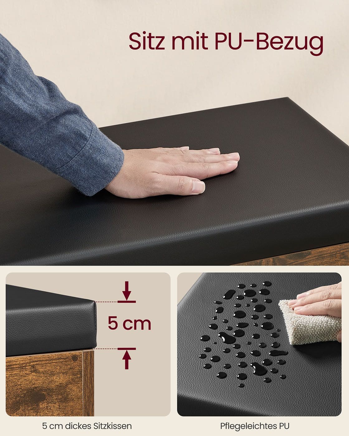 Schuhbank mit 3 Ebenen 30 x 60 x 44 cm vintagebraun Schuhbank mit 3 Ebenen 30 x 60 x 44 cm vintagebraun