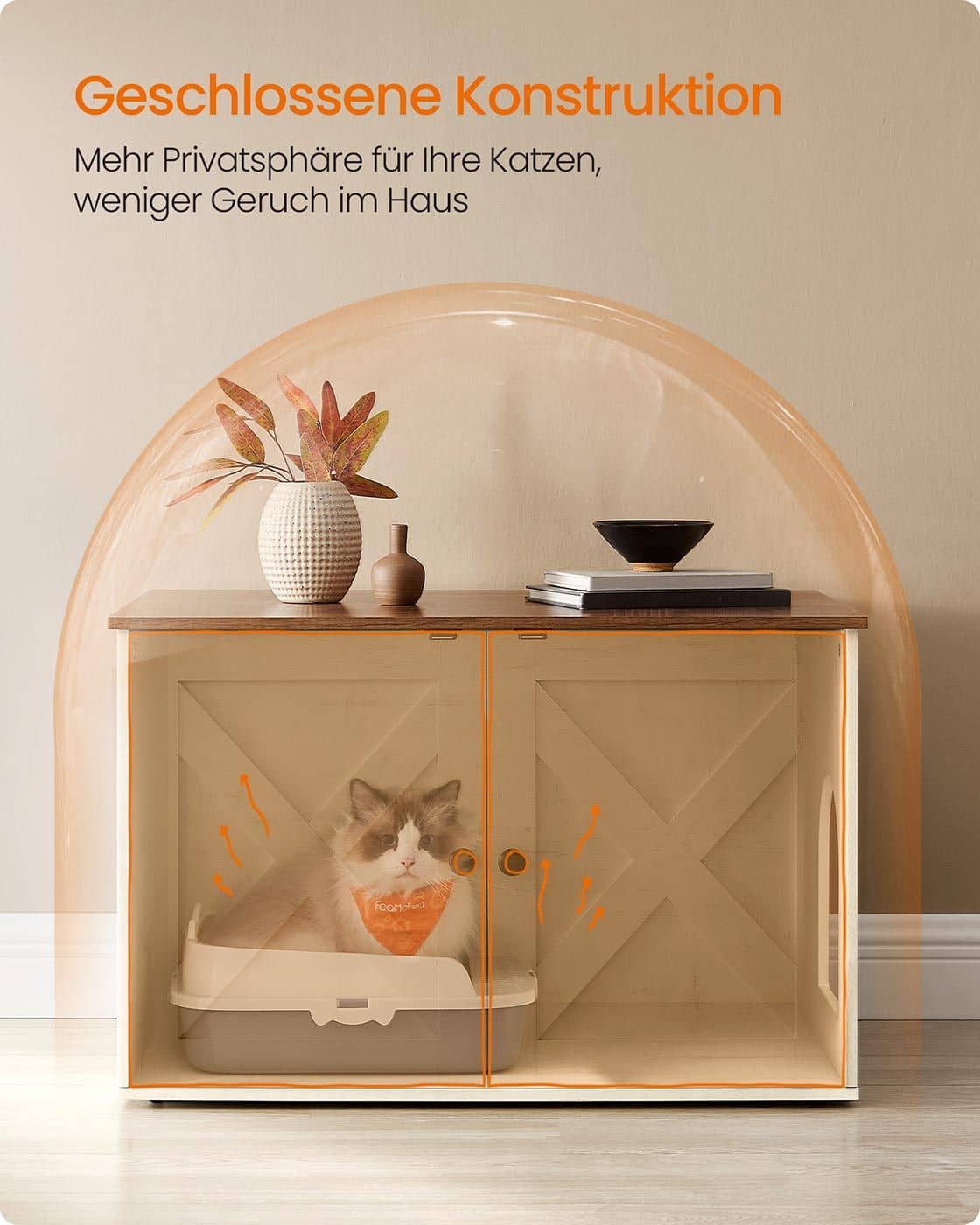 Katzenklo-Schrank mit Türen
