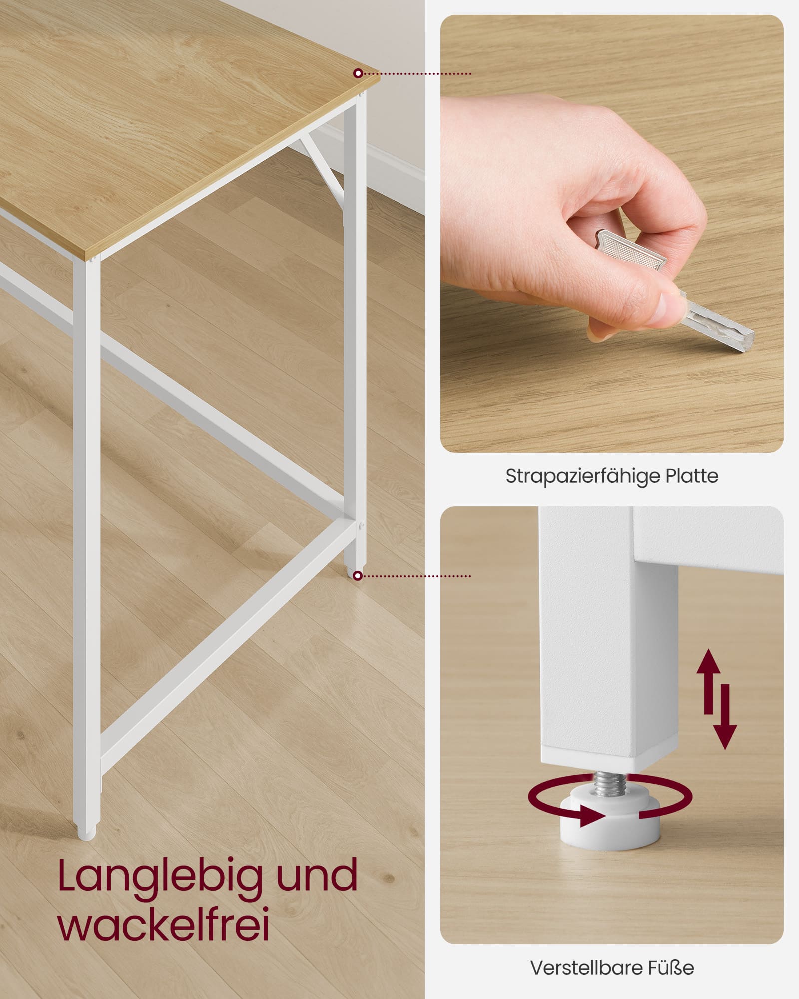 Schreibtisch mit Metallgestell 60 x 120 x 76 cm