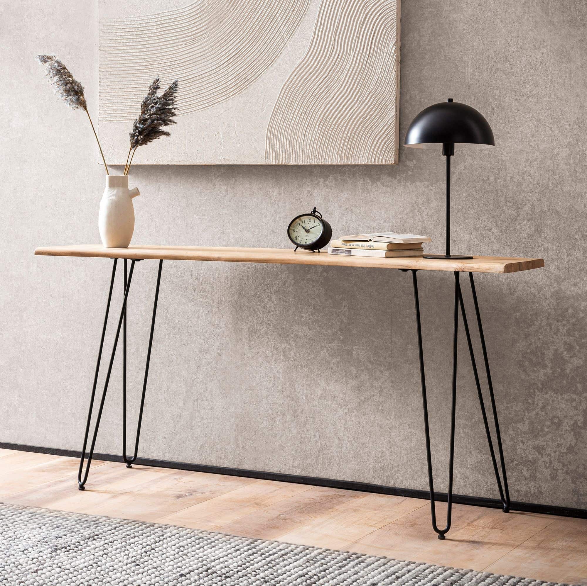 Konsolentisch 150x36x75 cm Akazie Massivholz Baumkante Anrichte Flur Konsolentisch 150x36x75 cm Akazie Massivholz Baumkante Anrichte Flur