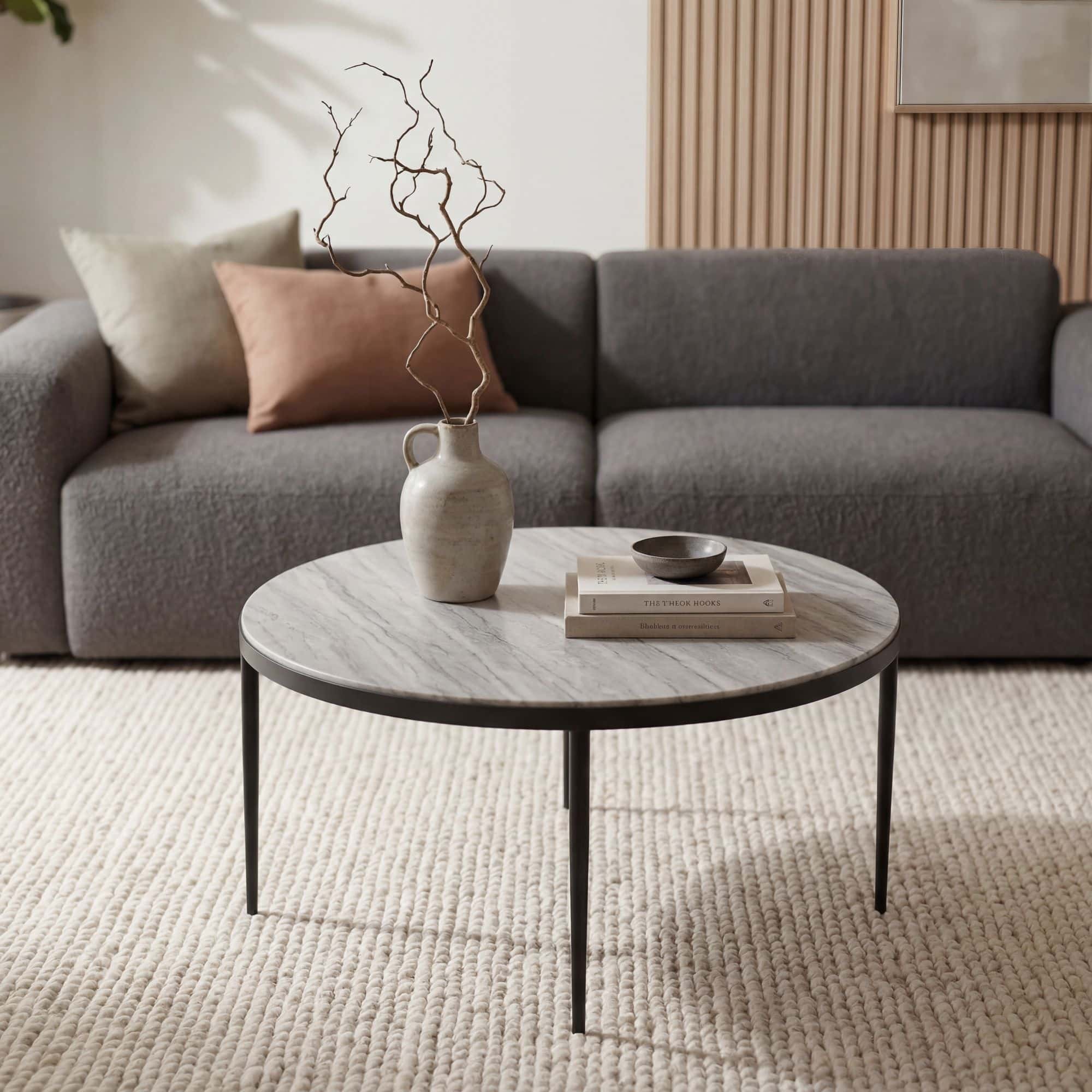 Couchtisch Metall mit weißer Toronto Marmor Tischplatte 70cm rund - Runder Wohnzimmertisch Design Loungetisch - Eleganter Sofatisch - Moderner Beistelltisch Handmade Couchtisch Metall mit weißer Toronto Marmor Tischplatte 70cm rund - Runder Wohnzimmertisch Design Loungetisch - Eleganter Sofatisch - Moderner Beistelltisch Handmade