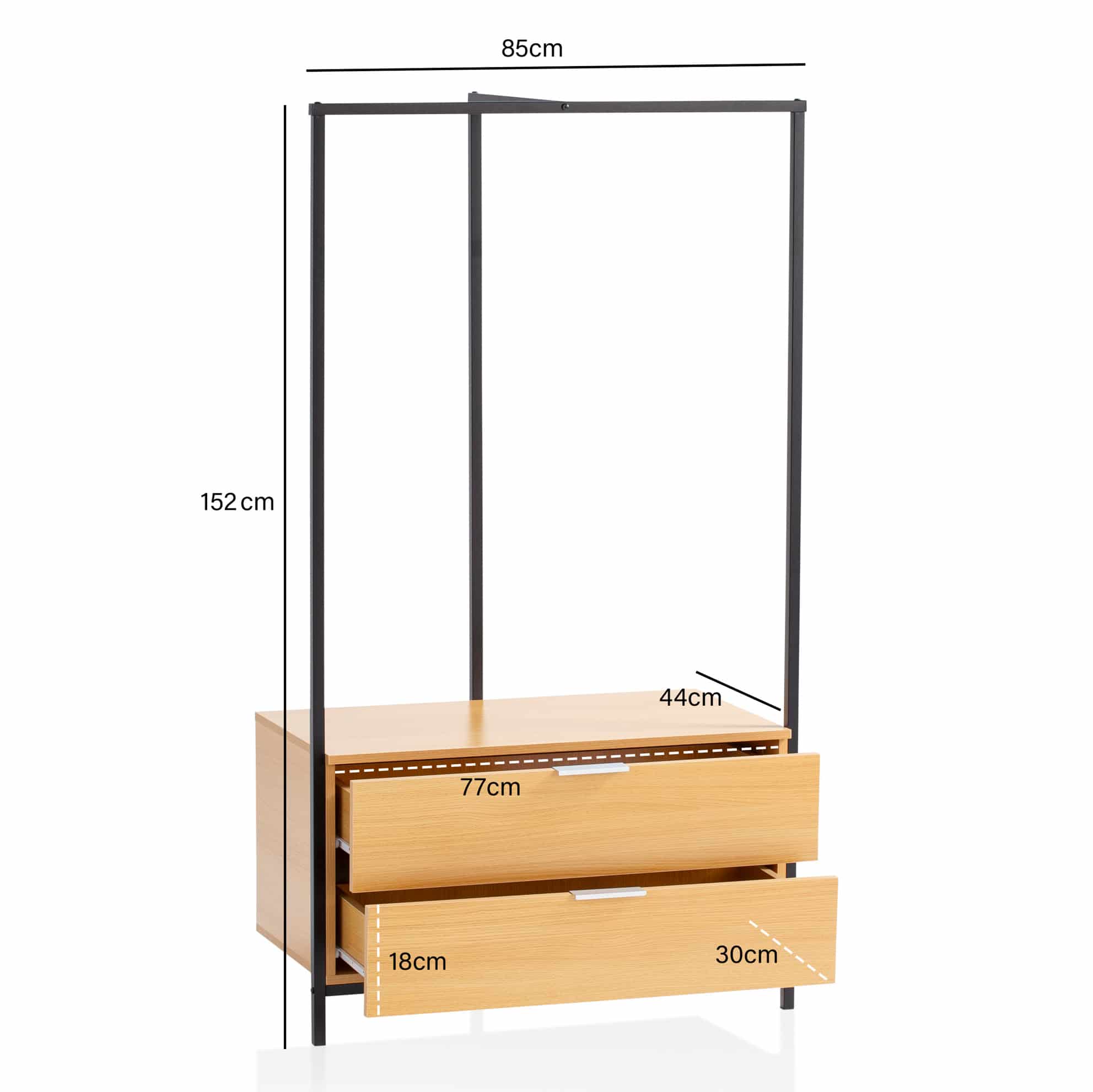 Garderobe Eiche-Dekor 152x85x44 cm Flurgarderobe Modern Garderobe Eiche-Dekor 152x85x44 cm Flurgarderobe Modern