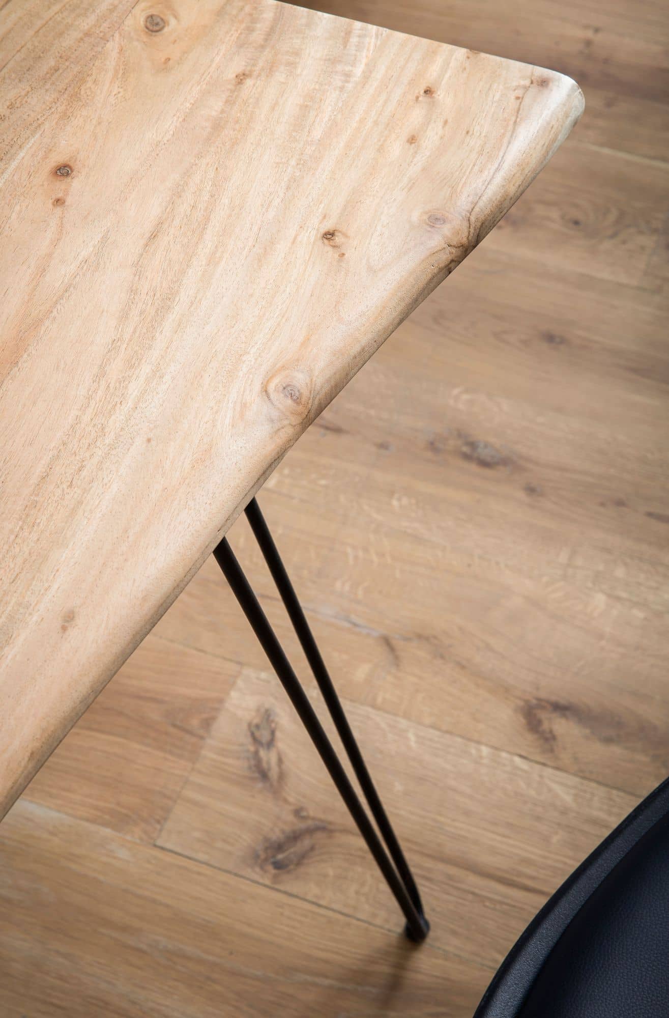 Schreibtisch 150x36x75 cm Akazie Massivholz / Metall Computertisch Baumkante Schreibtisch 150x36x75 cm Akazie Massivholz / Metall Computertisch Baumkante