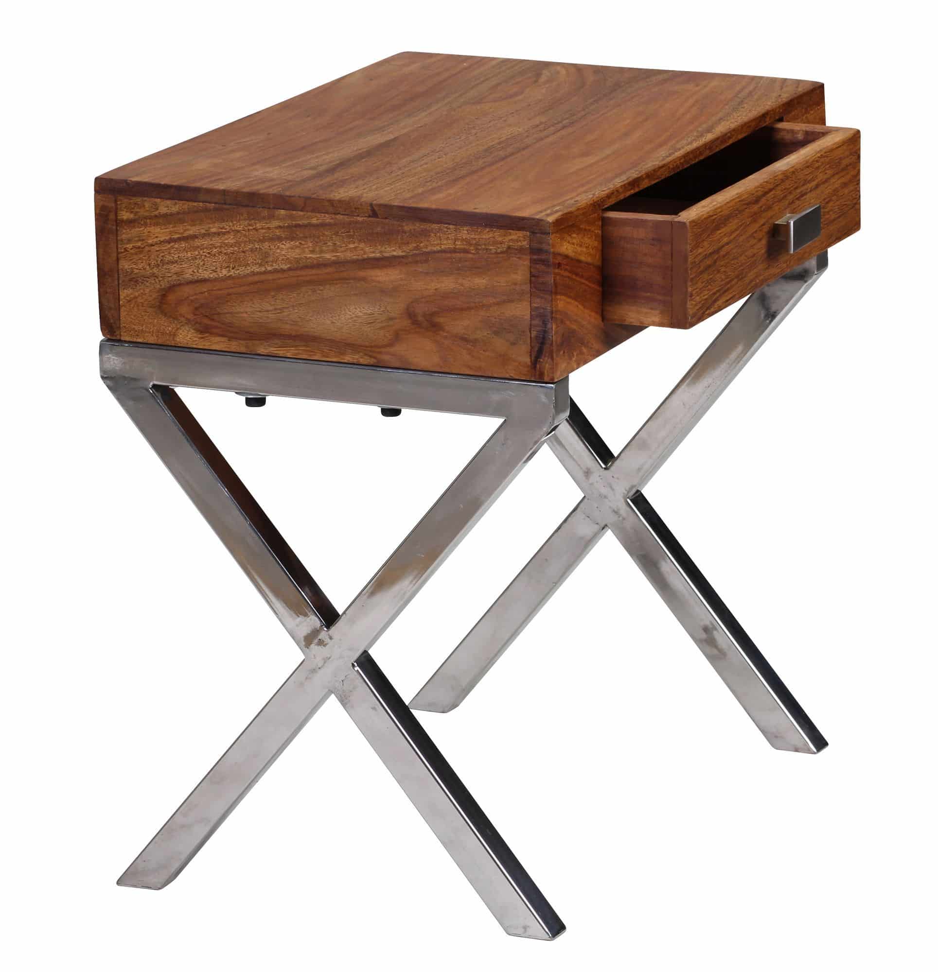 Nachttisch GUNA Massiv-Holz Sheesham Nacht-Kommode 45 cm 1 Schublade mit Metallbeine Nachtschrank Landhaus-Stil Echt-Holz Nachtkästchen dunkel-braun Nacht-Konsole Natur-Produkt Schlafzimmer-Möbel Nachttisch GUNA Massiv-Holz Sheesham Nacht-Kommode 45 cm 1 Schublade mit Metallbeine Nachtschrank Landhaus-Stil Echt-Holz Nachtkästchen dunkel-braun Nacht-Konsole Natur-Produkt Schlafzimmer-Möbel